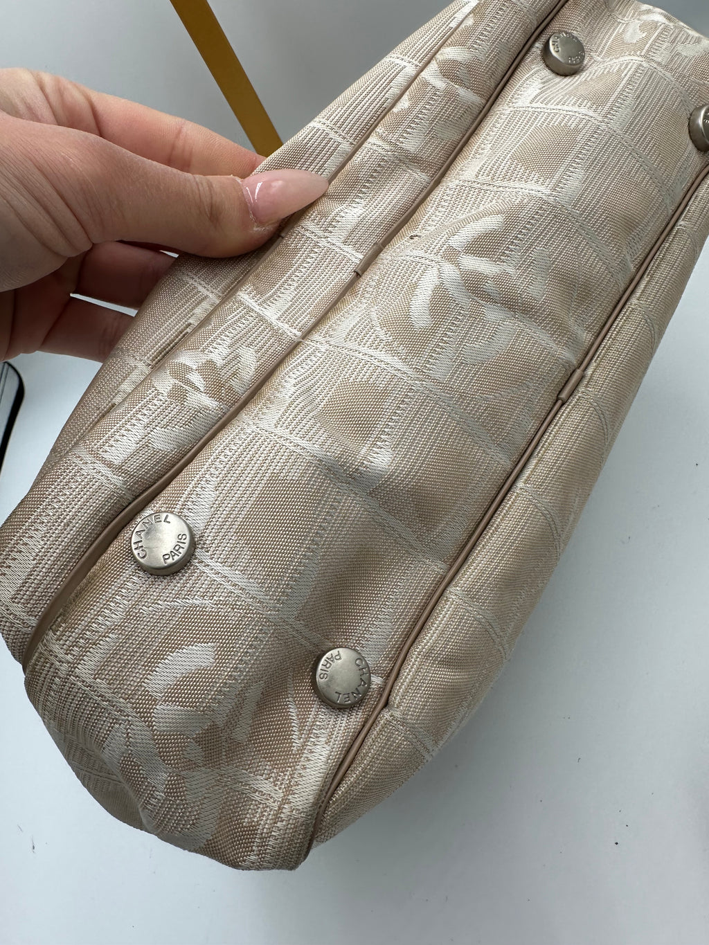 Chanel 2004 Travel Line beige handbag