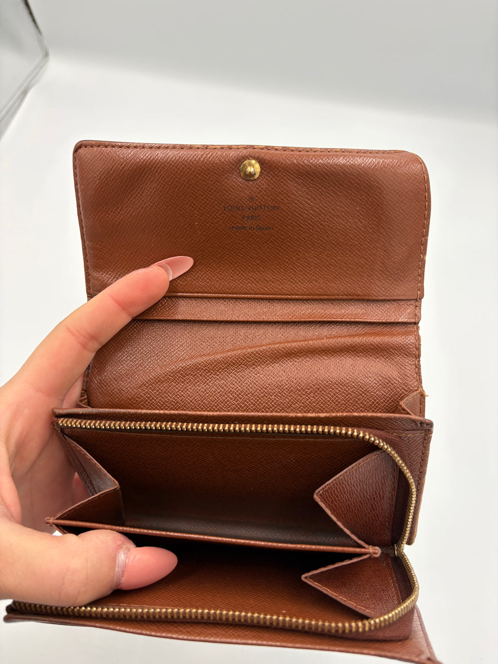 Louis Vuitton Alexandra Brown Leather Monogram Wallet