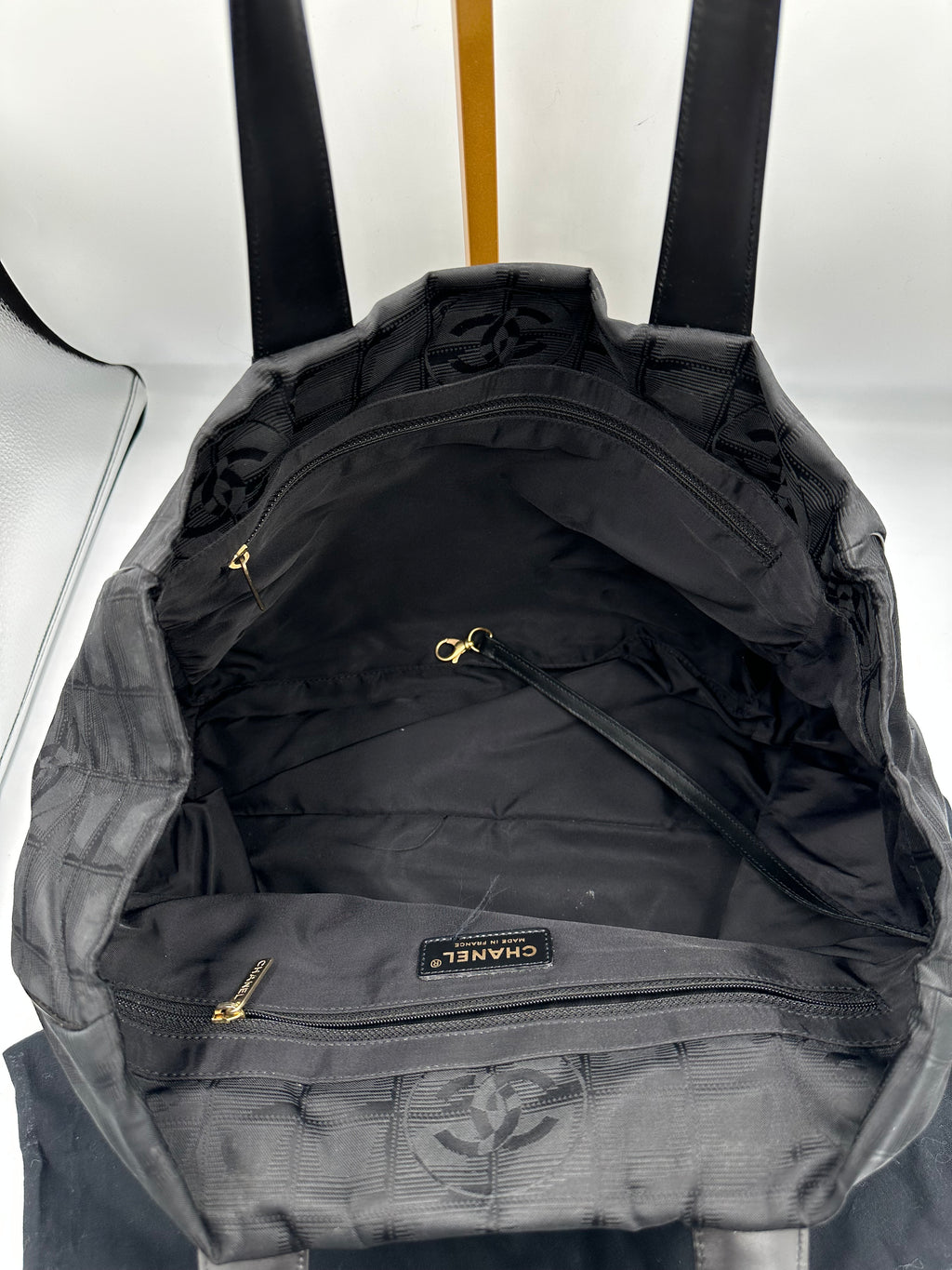 Chanel 2004 Travel Line black shoulder tote bag