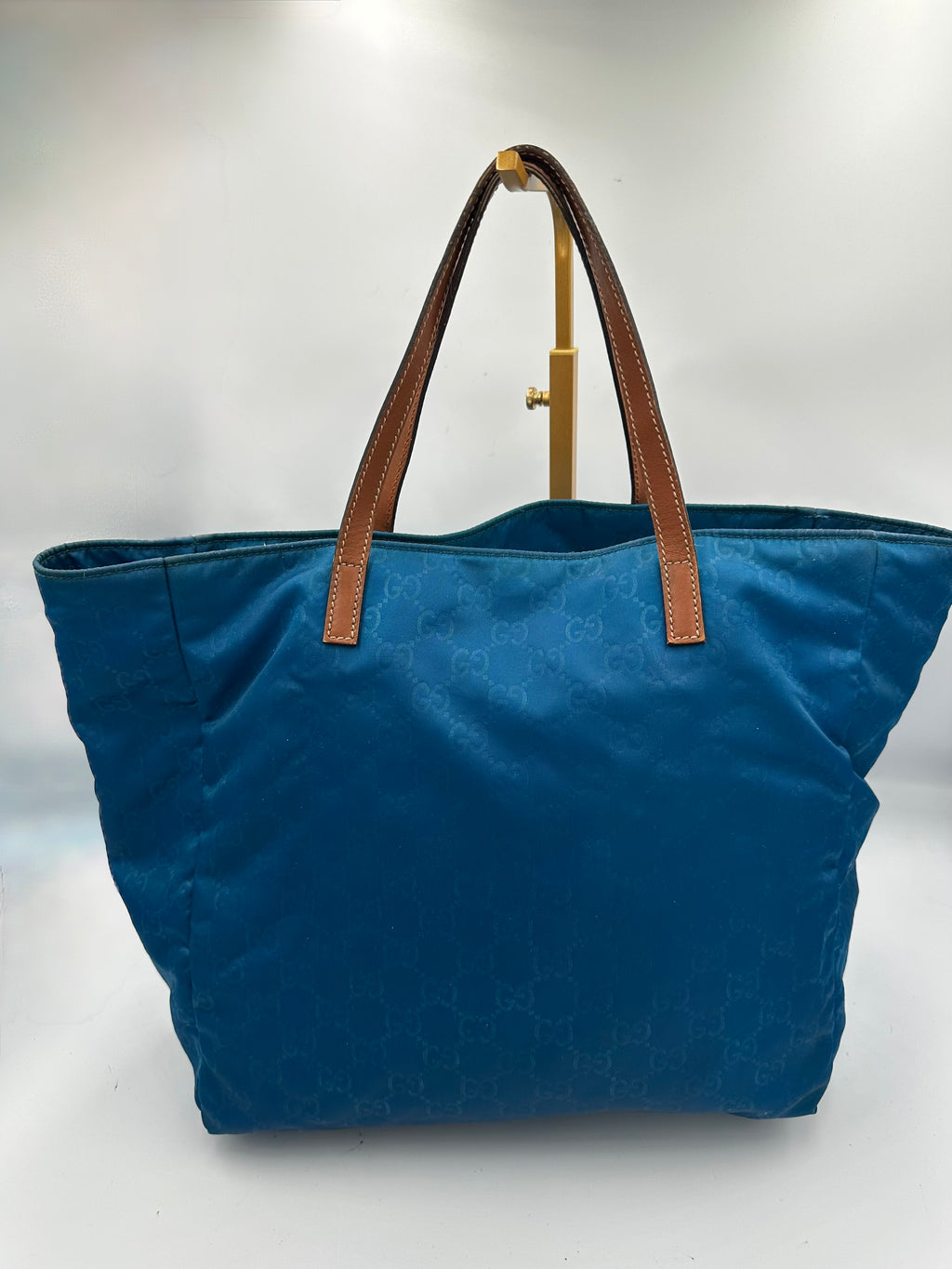 Gucci blue GG nylon shoulder bag