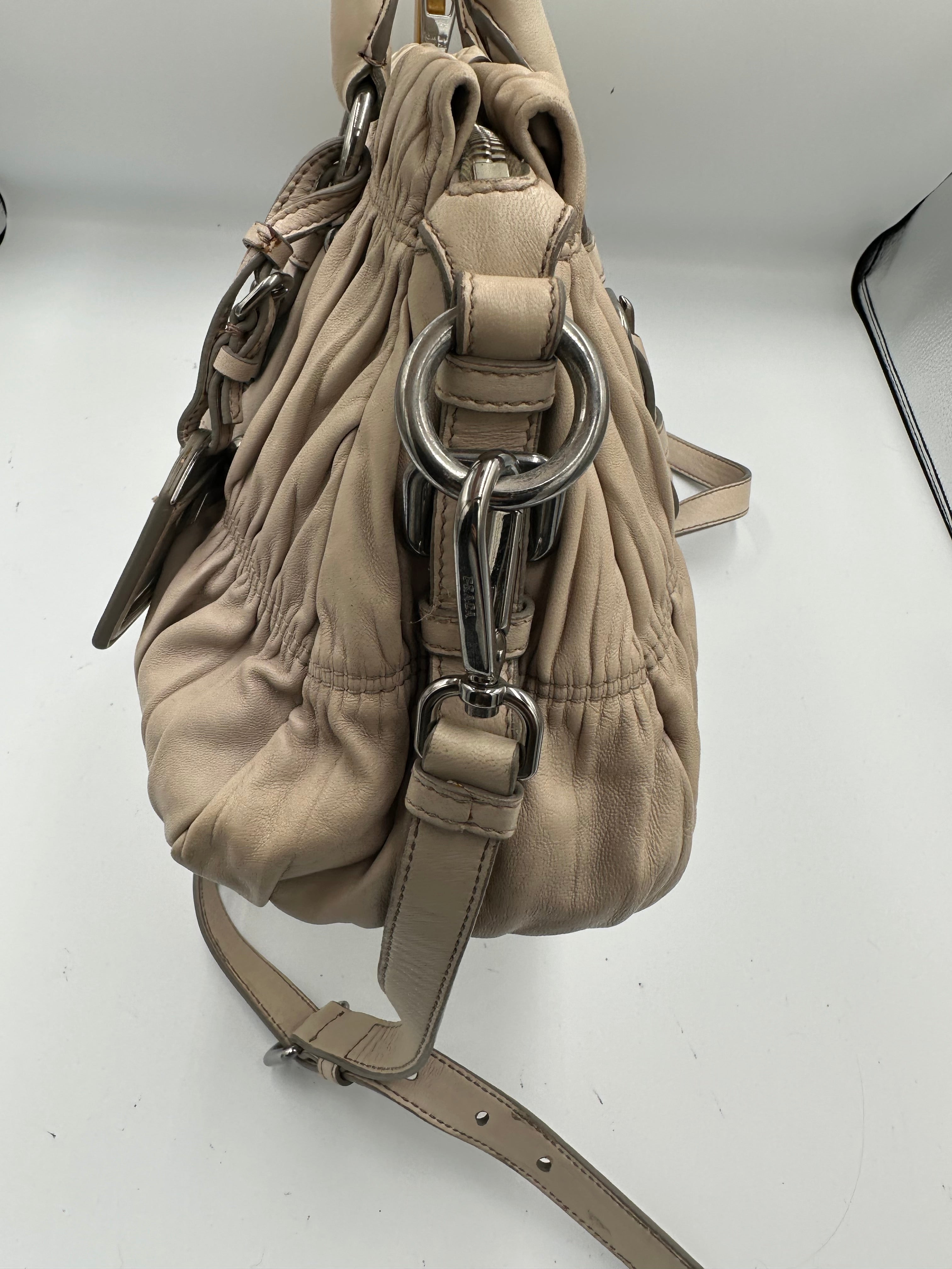 Prada Nappa Gaufre gathered leather bag