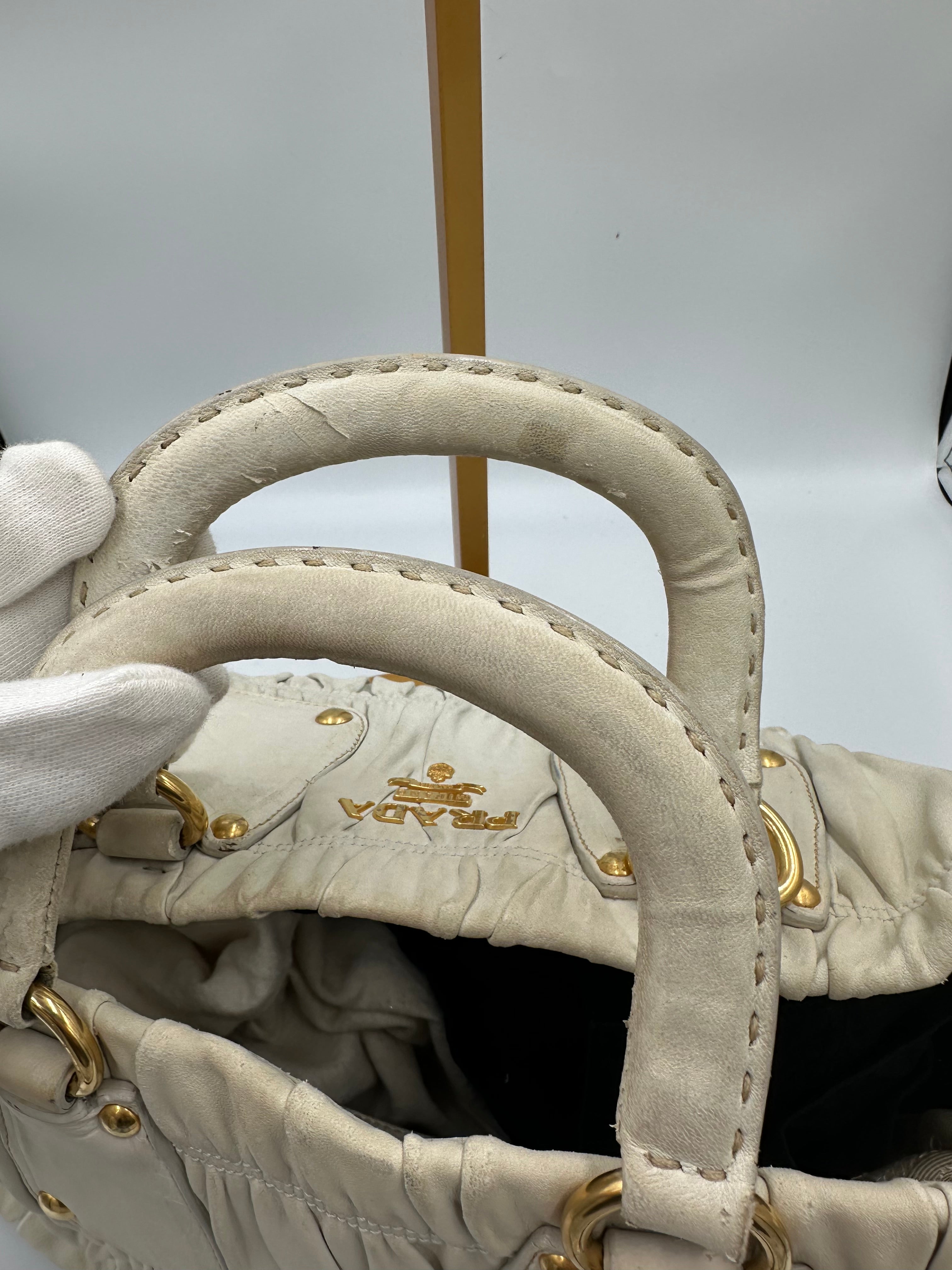 Rare Prada Gaufre gathered leather bag