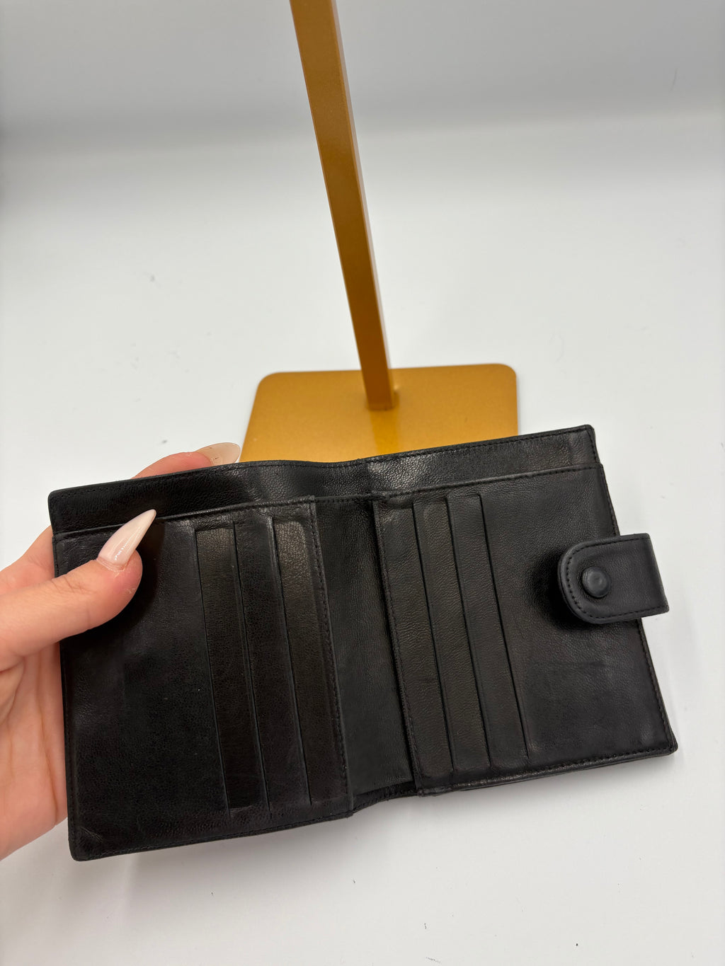 Chanel Timeless black lambskin leather bifold quilted Wallet