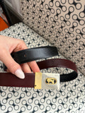 Celine Sulky Reversible two tone horse buckle belt 35 inch