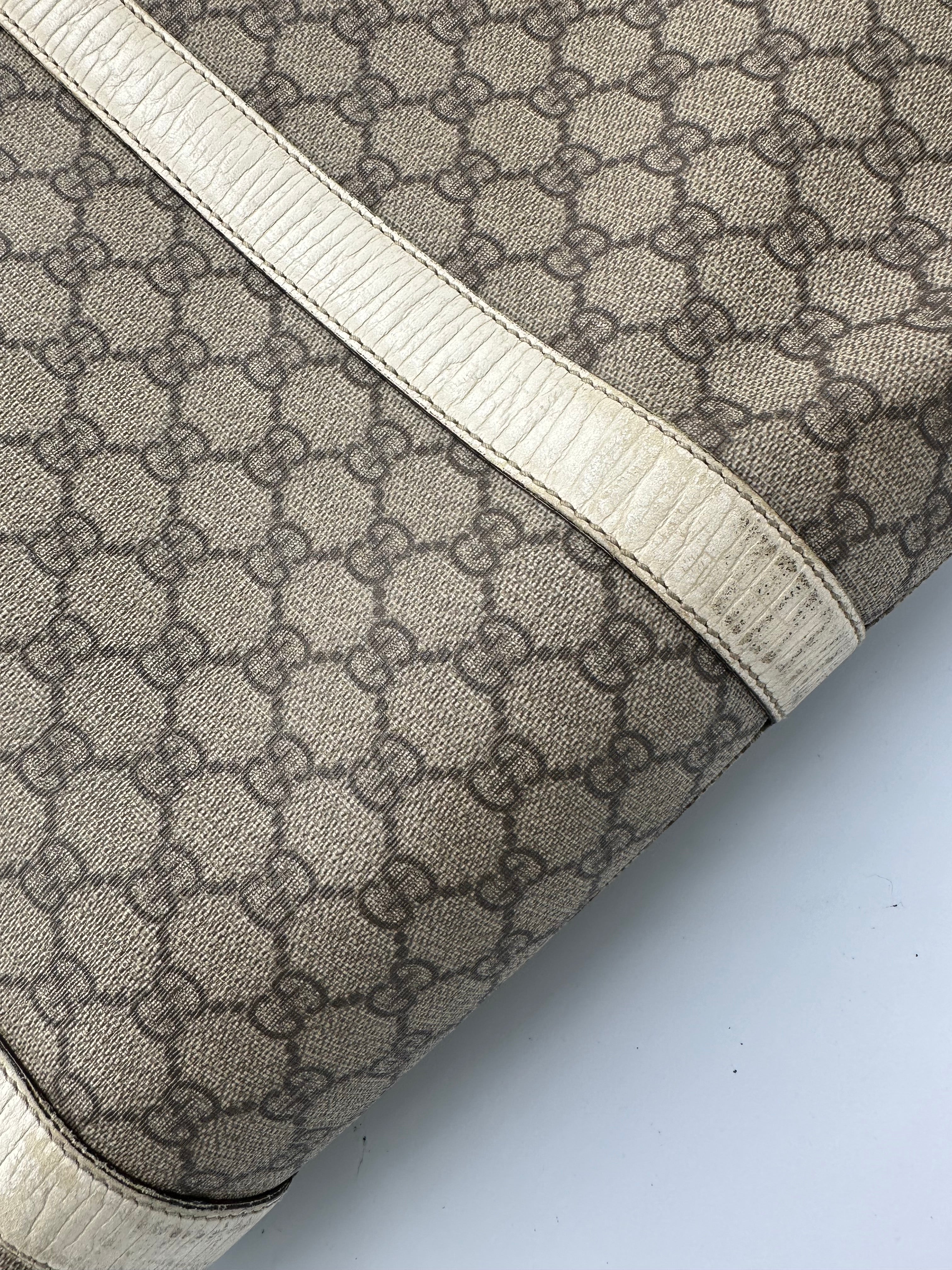 Vintage Gucci GG Supreme Joy Tote Bag in leather