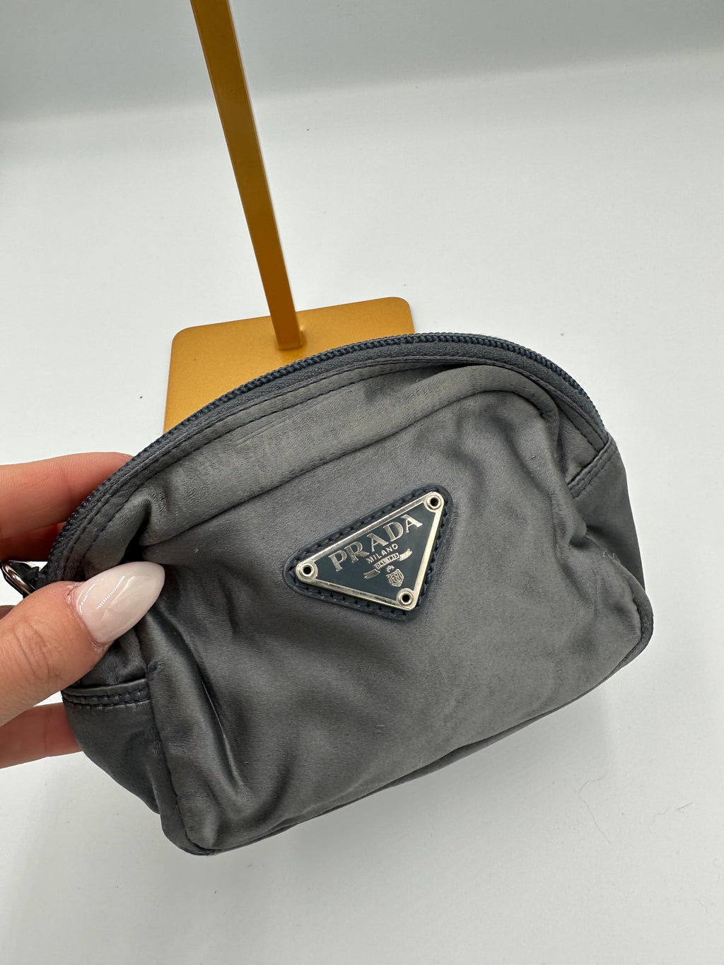 Prada 1998 satin pouch in the colour “Denim”