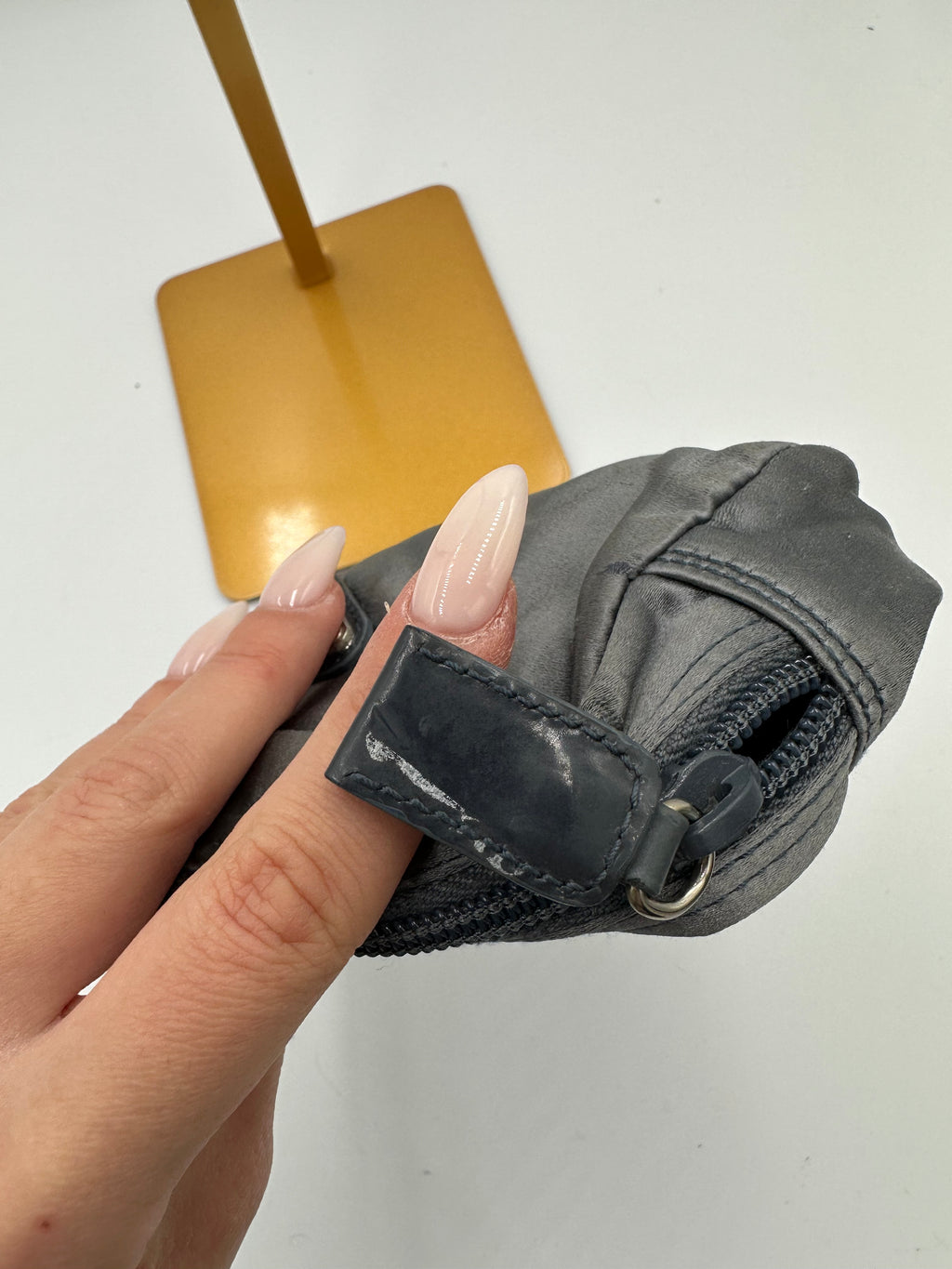Prada 1998 satin pouch in the colour “Denim”