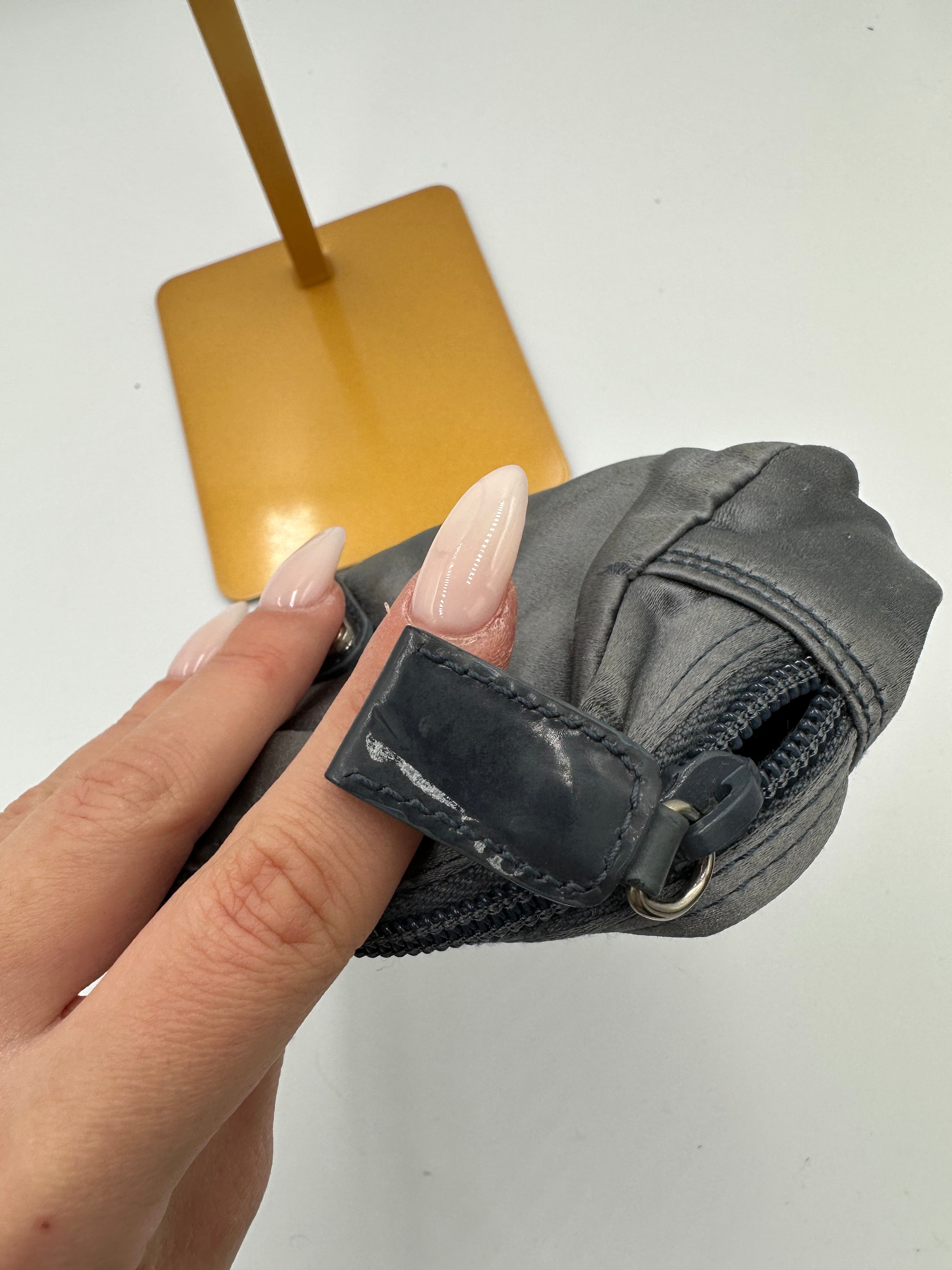 Prada 1998 satin pouch in the colour “Denim”
