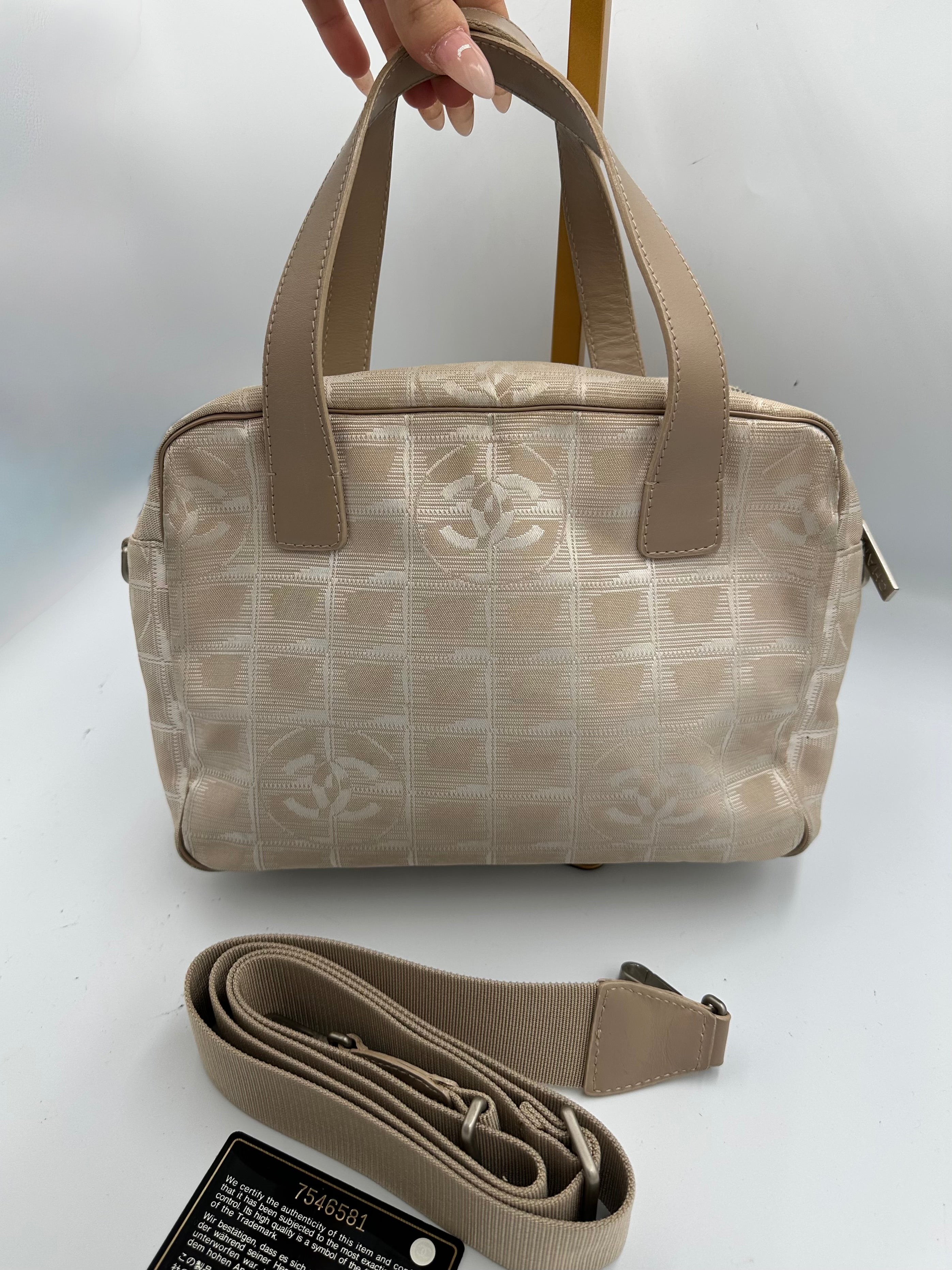 Chanel 2004 Travel Line beige handbag