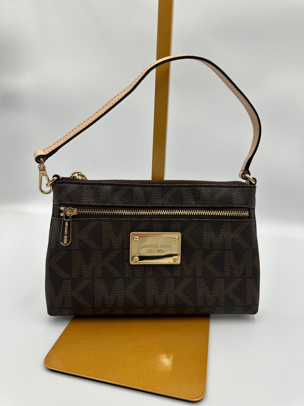 Michael Kors brown monogram shoulder bag