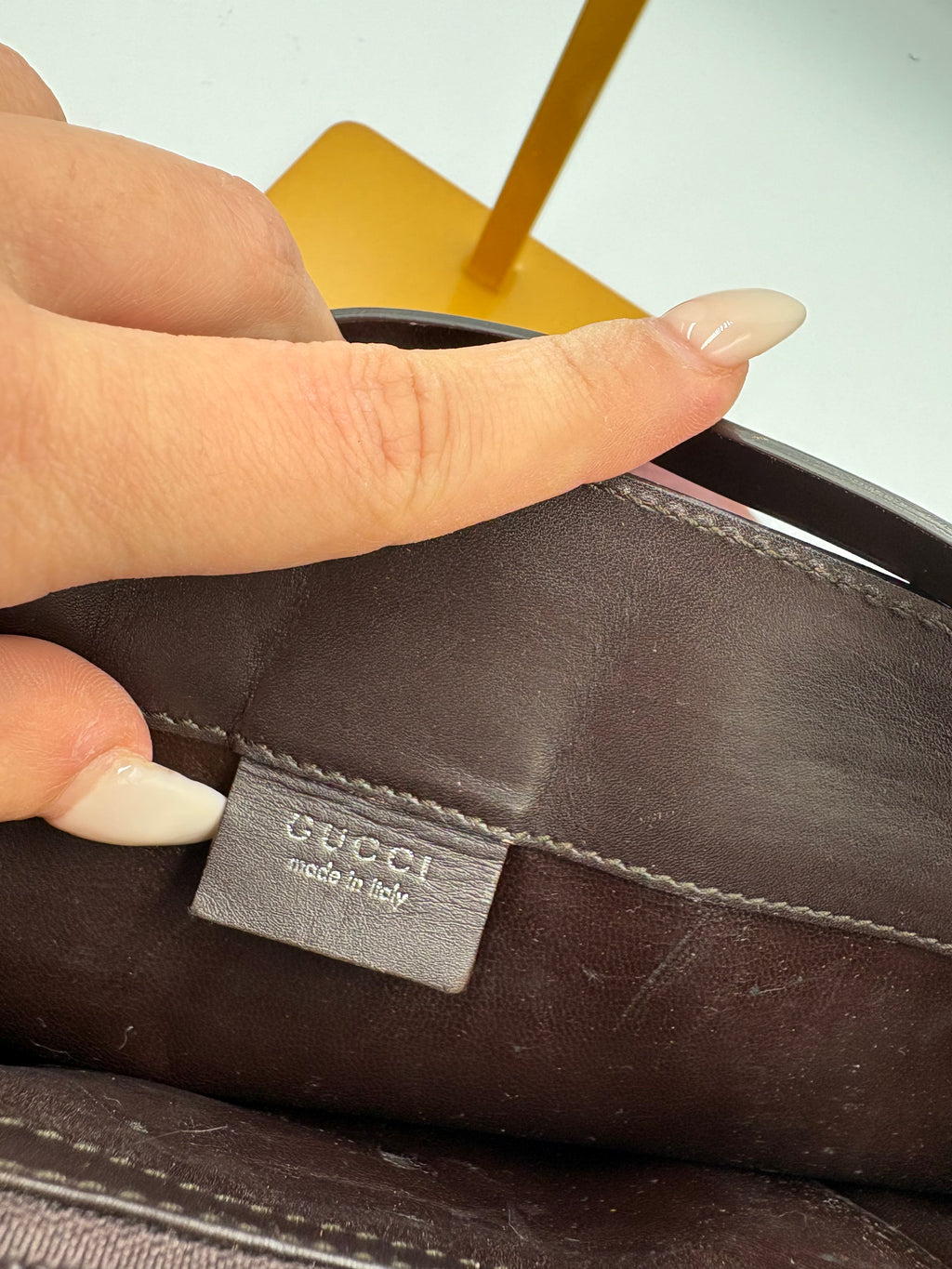 Vintage Gucci Brown leather structured shoulder bag