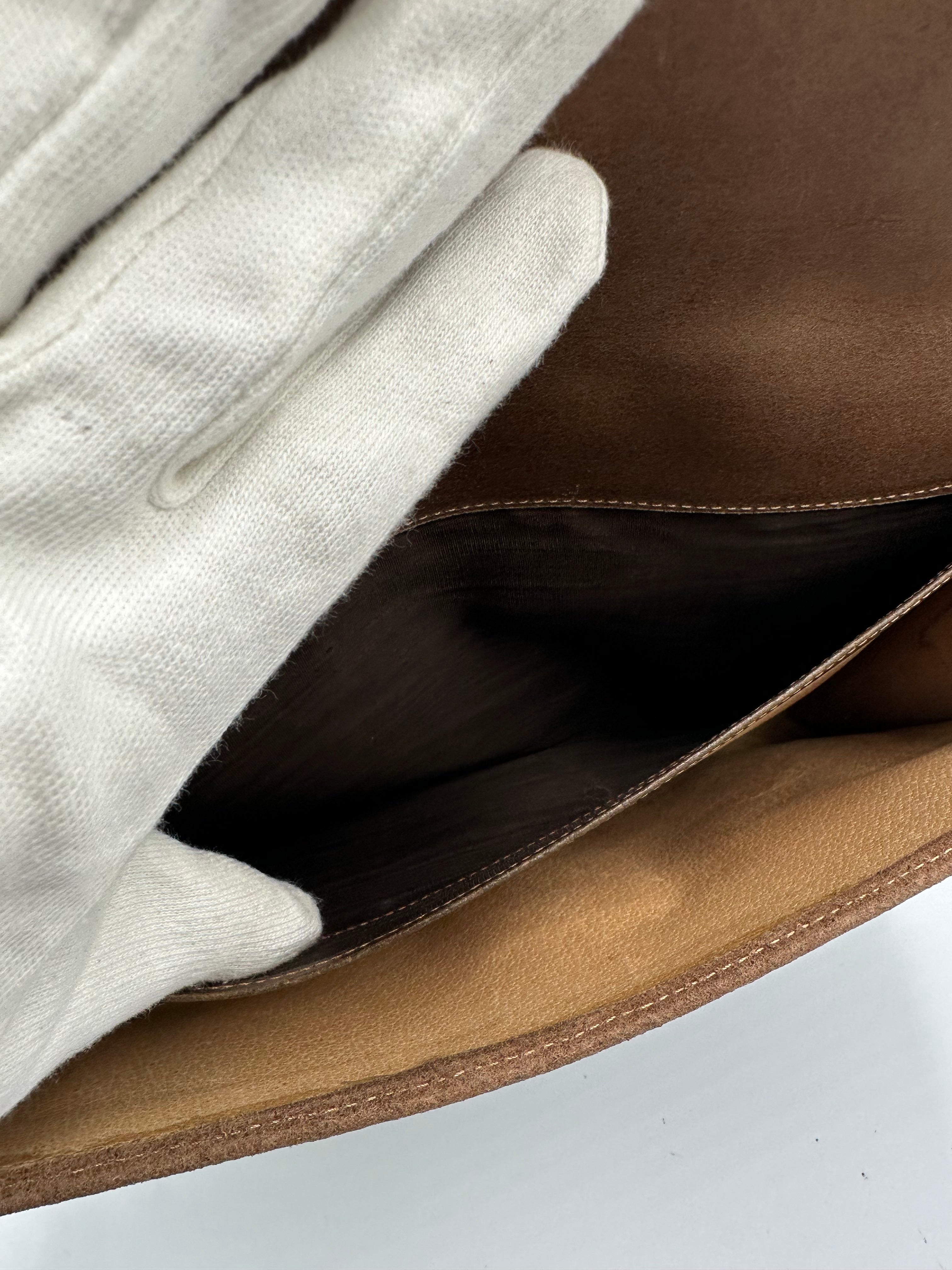 1970s Gucci brown GG leather monogram portfolio clutch bag