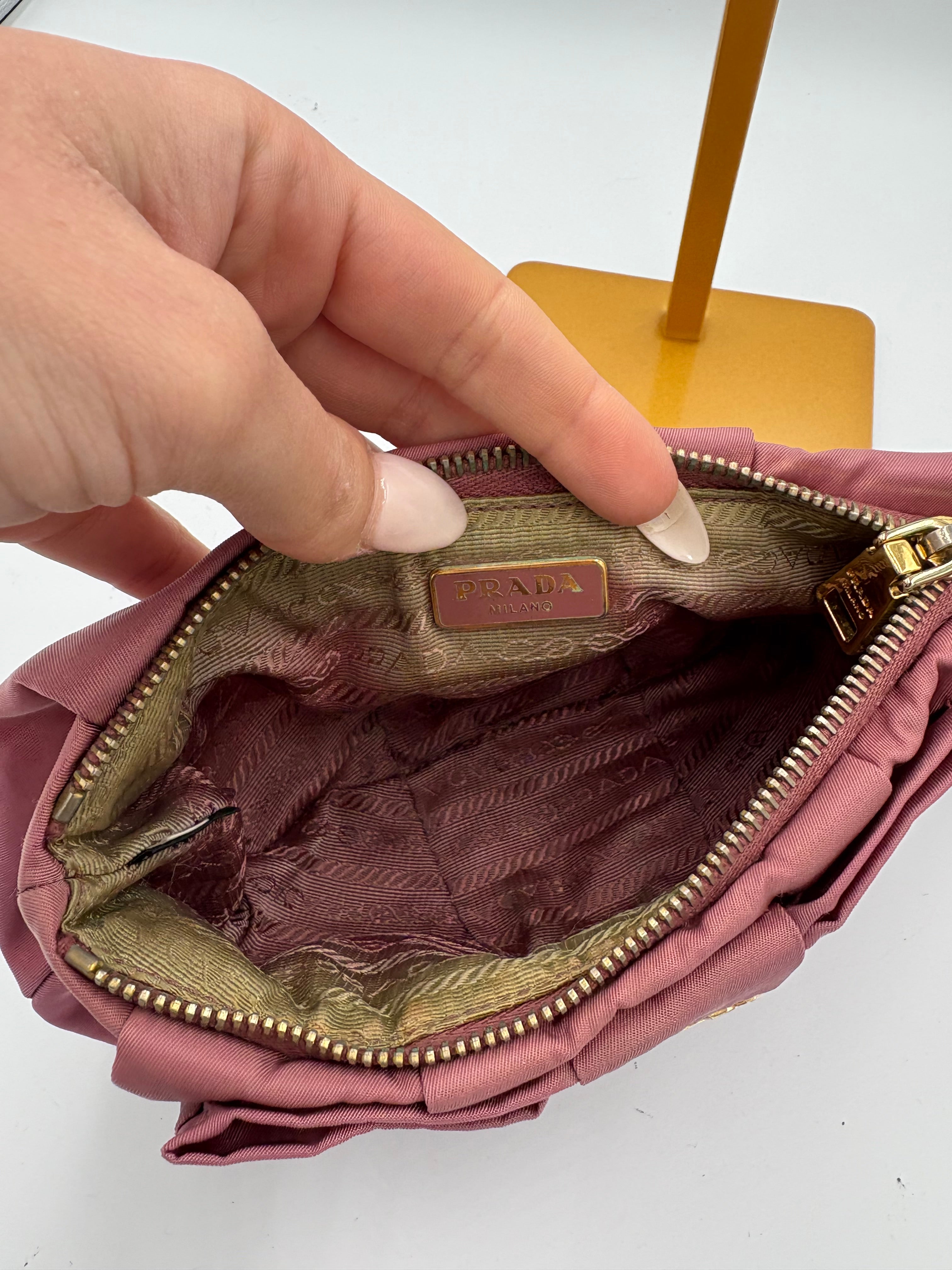 Prada ribbon pouch/ clutch bag