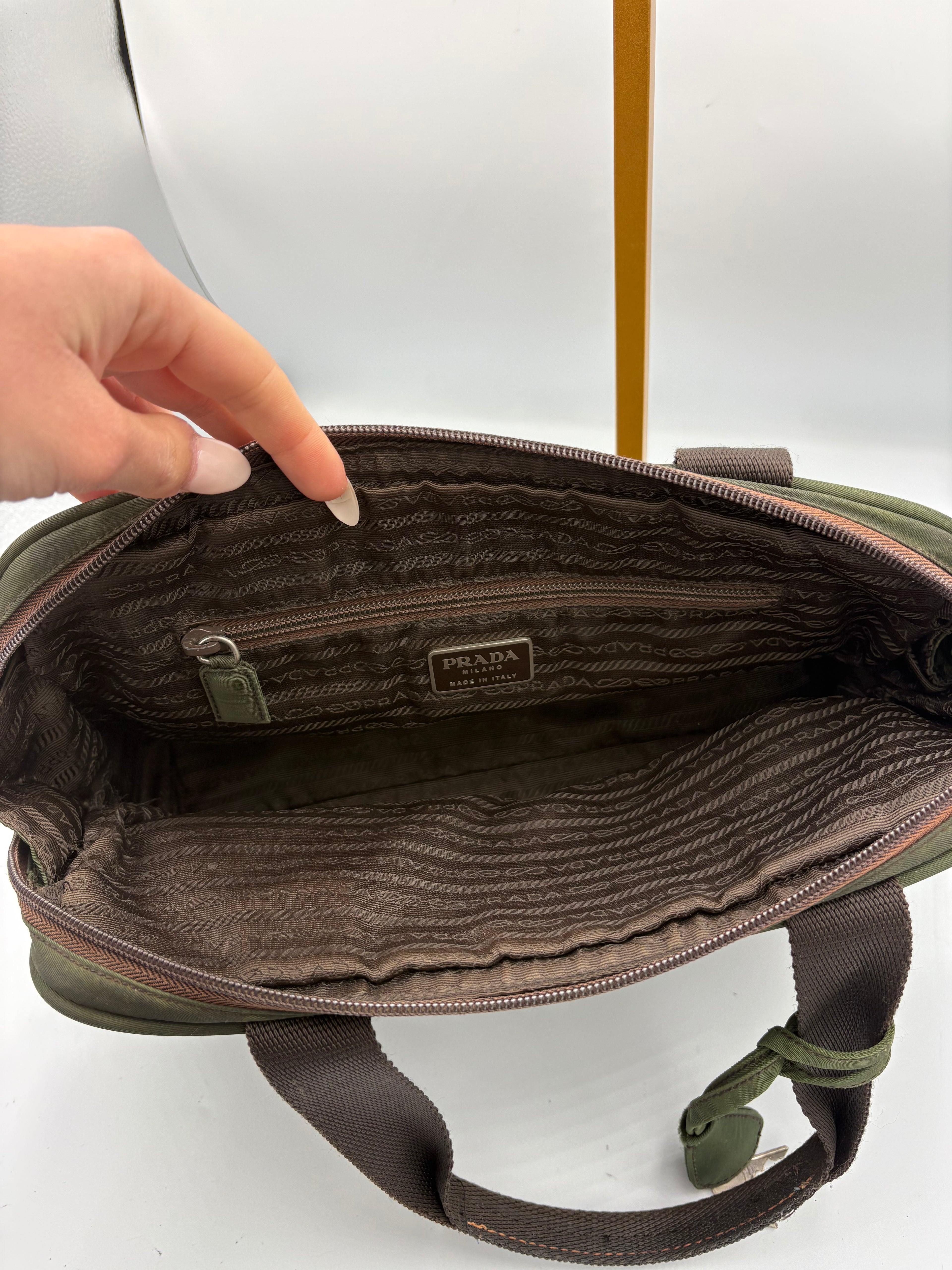 Prada Tessuto Nylon handbag in forest green