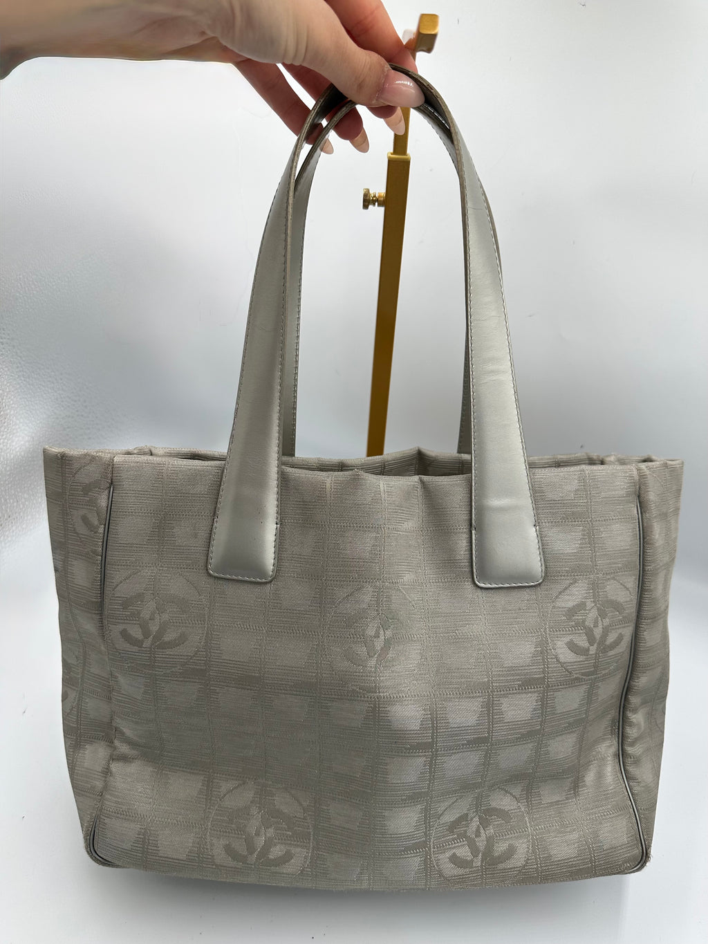 Vintage 2004 Chanel Travel Line silver shoulder bag