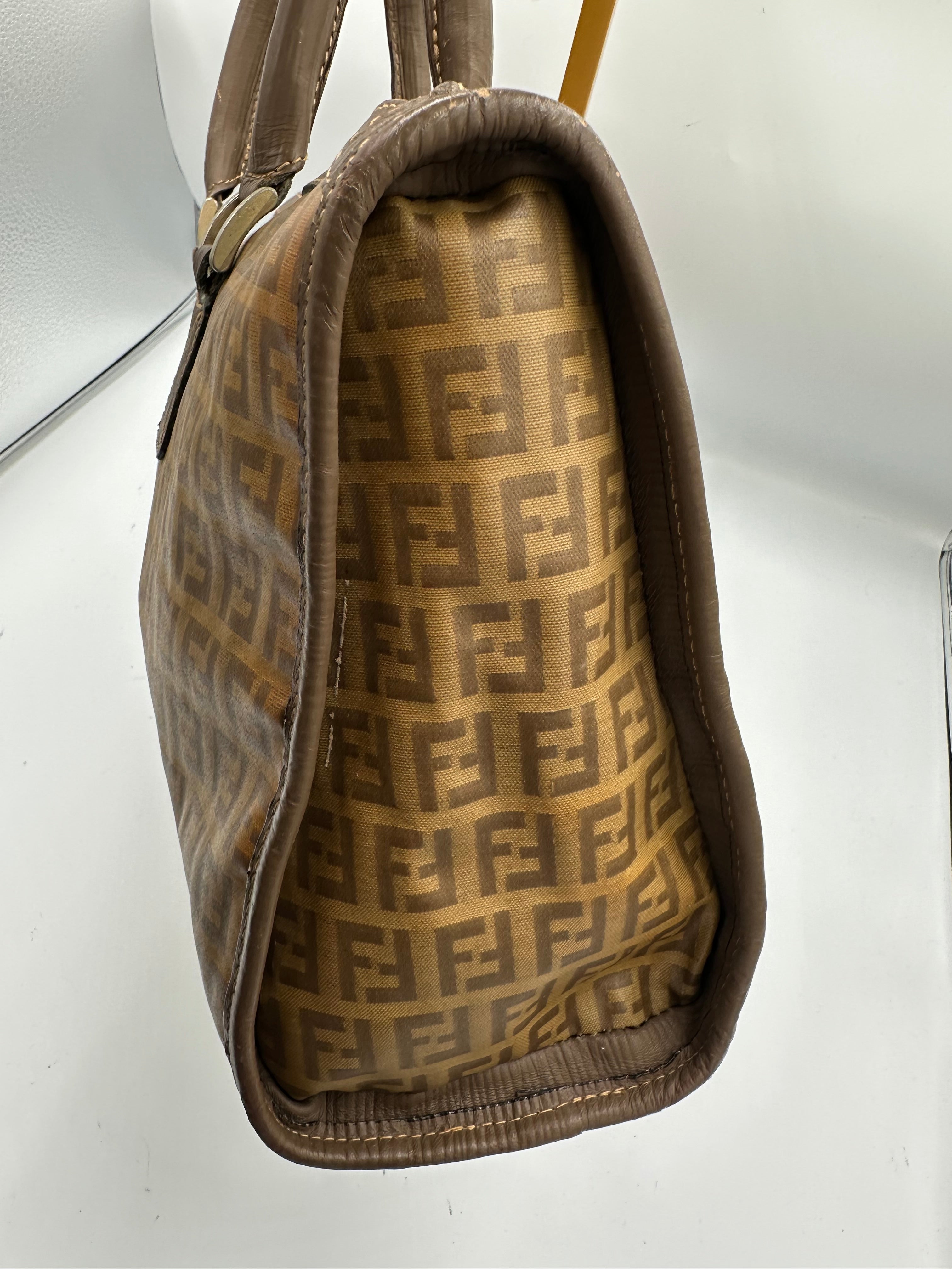 Fendi Zucchino boston monogram bag