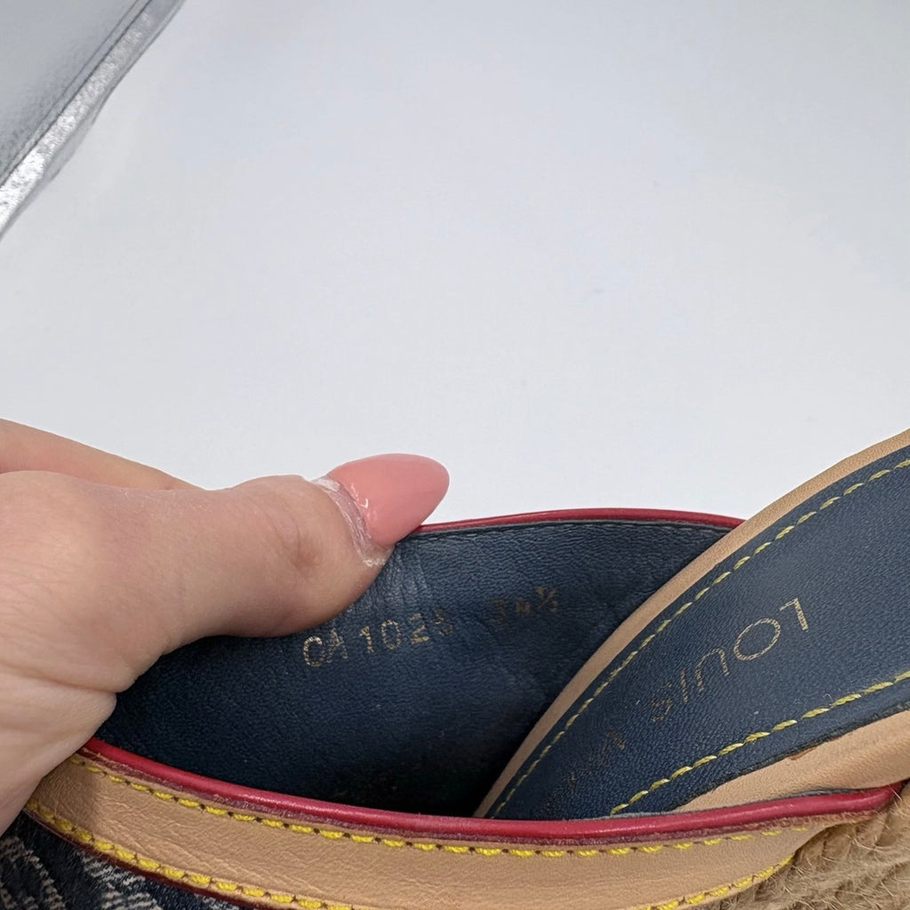 Louis Vuitton denim wedges