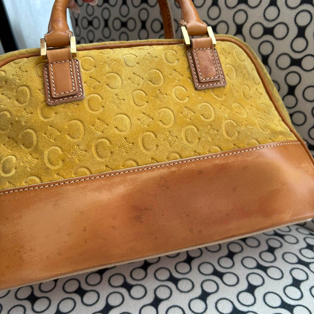 Celine 2000s Macadam suede leather handbag