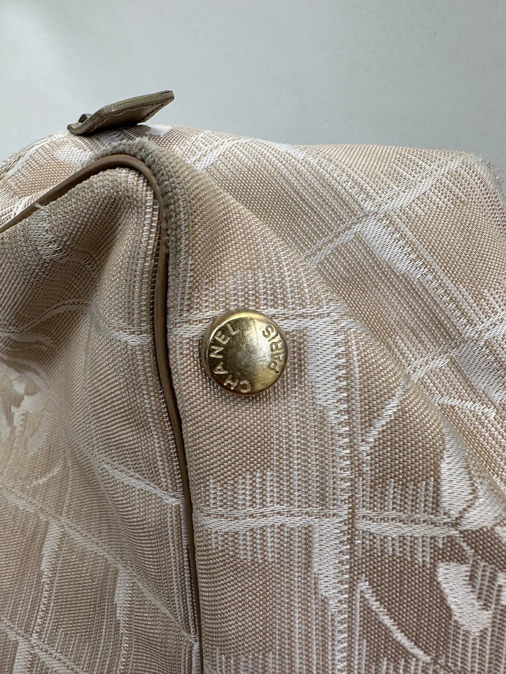 2003 Chanel Travel Line Boston Bag in Beige