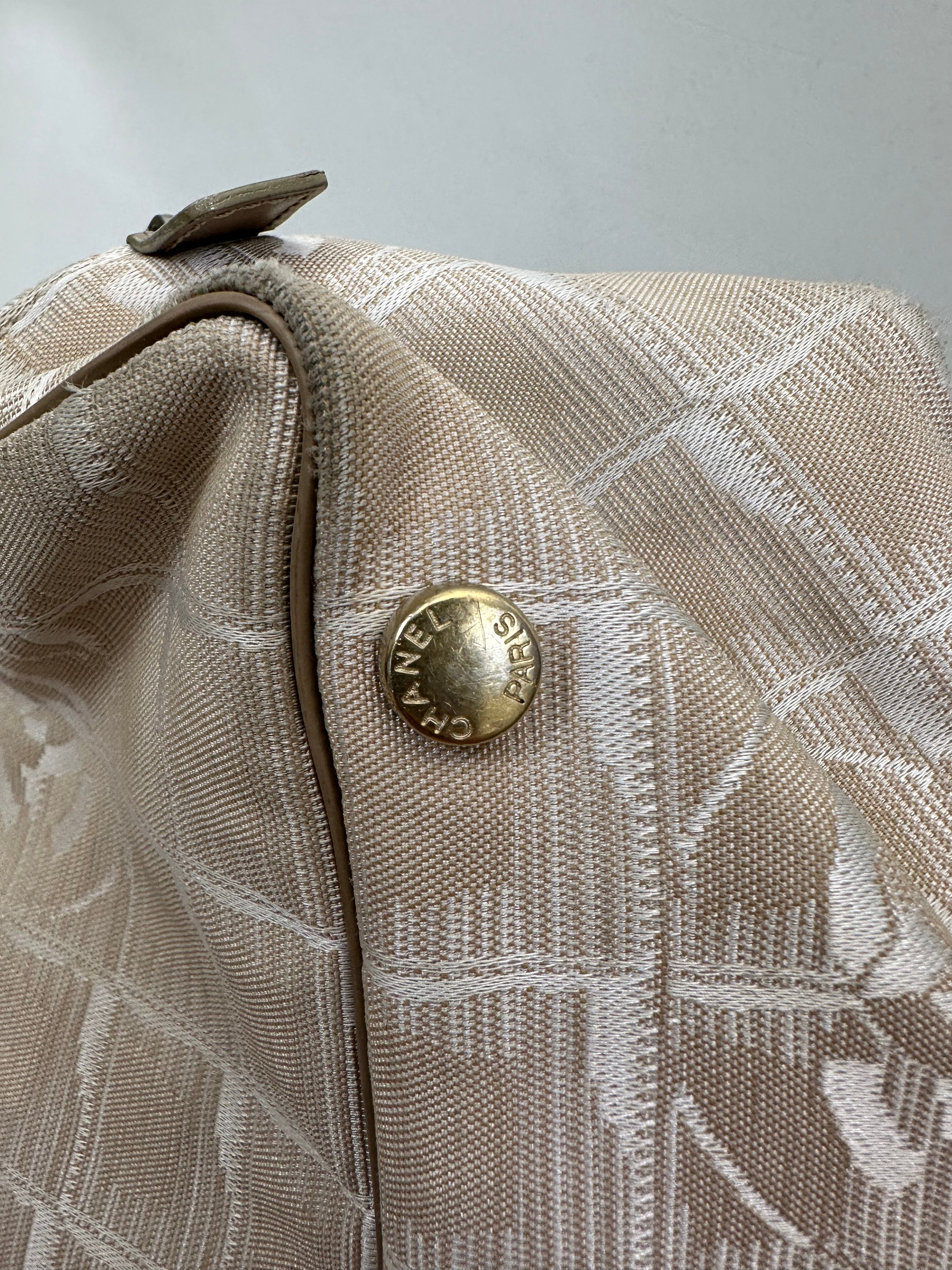 2003 Chanel Travel Line Boston Bag in Beige