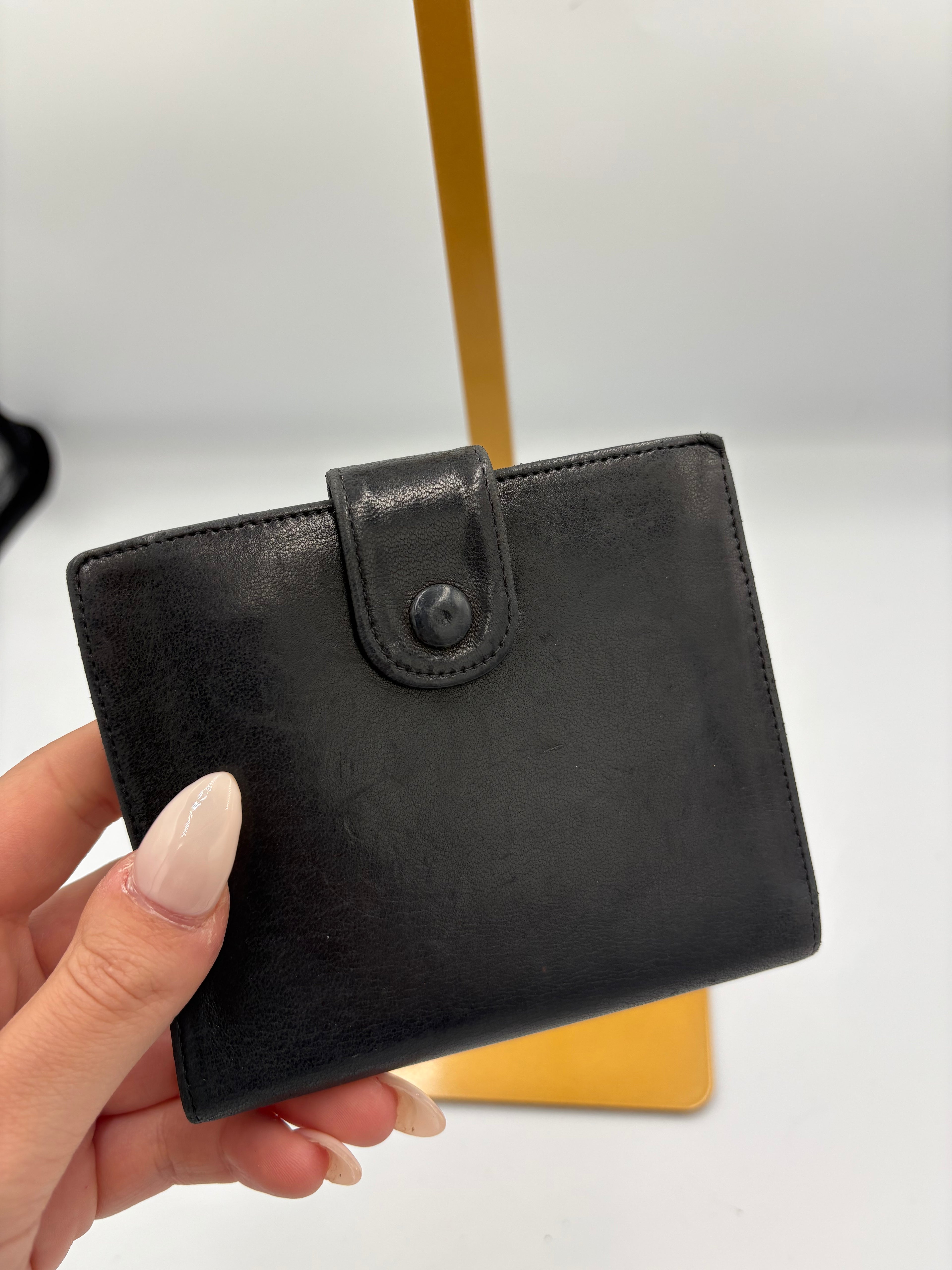 Chanel Timeless black lambskin leather bifold quilted Wallet