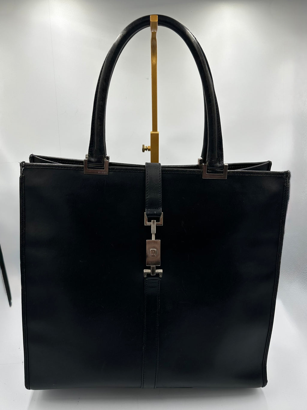 1990s Gucci leather black Jackie shoulder tote bag