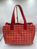 Chanel New Travel Line Tote MM Red Canvas