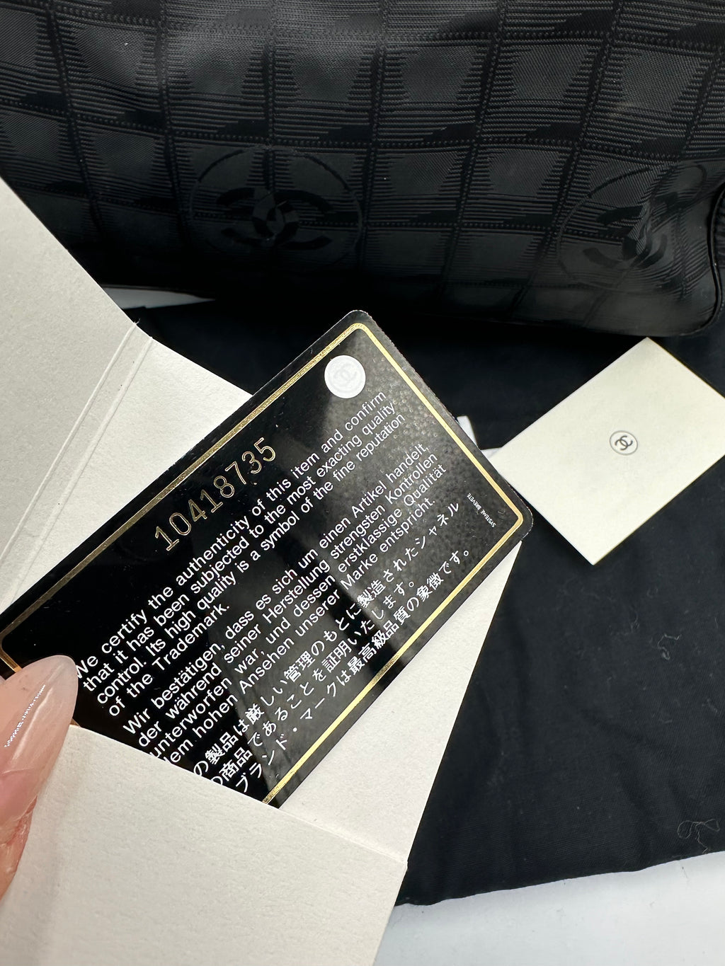 Chanel 2004 Travel Line black shoulder tote bag