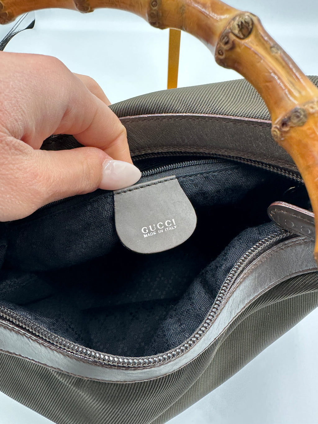 Gucci Hobo Bamboo khaki shoulder bag