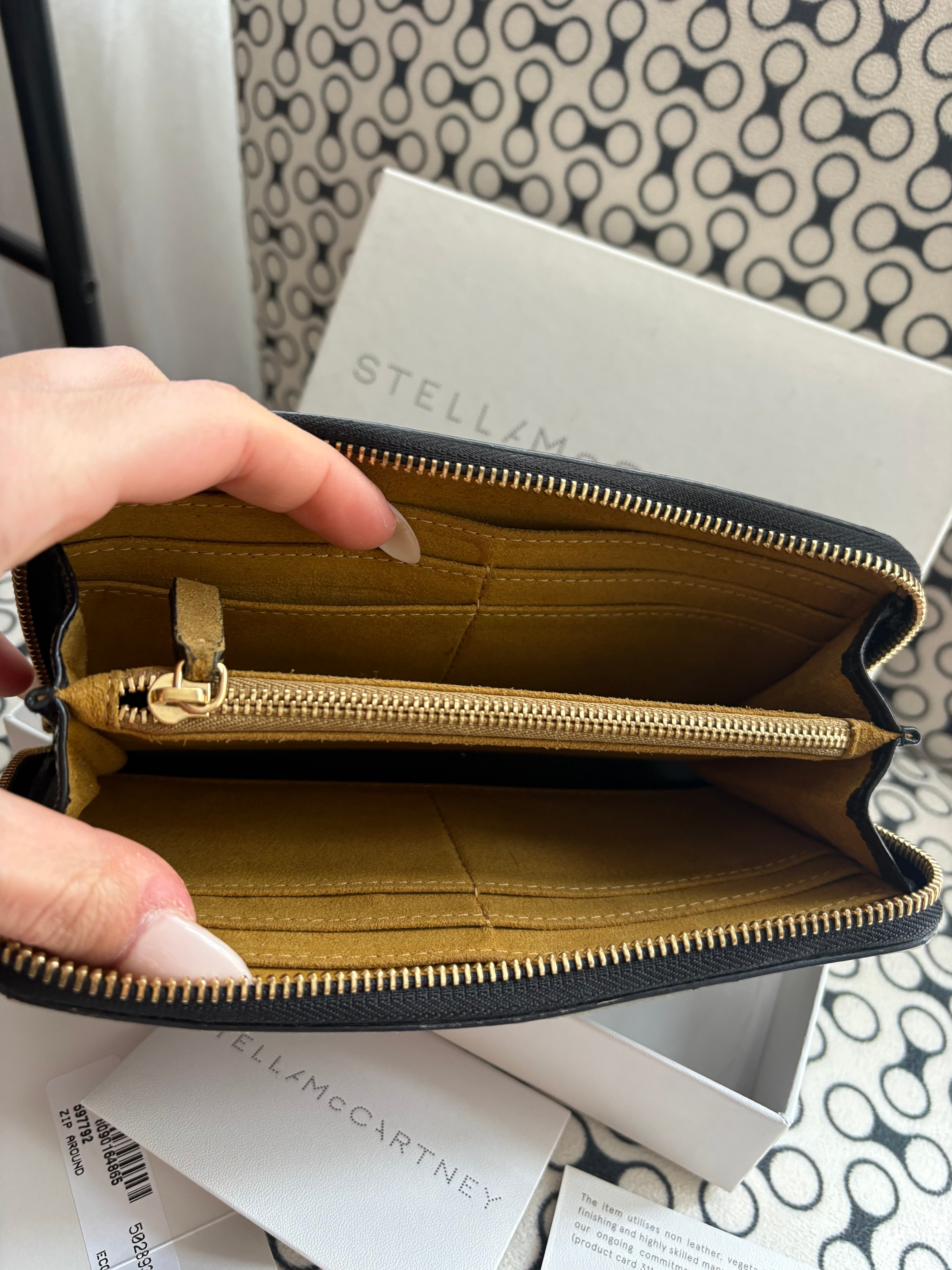 Stella McCartney black Stella Logo Continental wallet