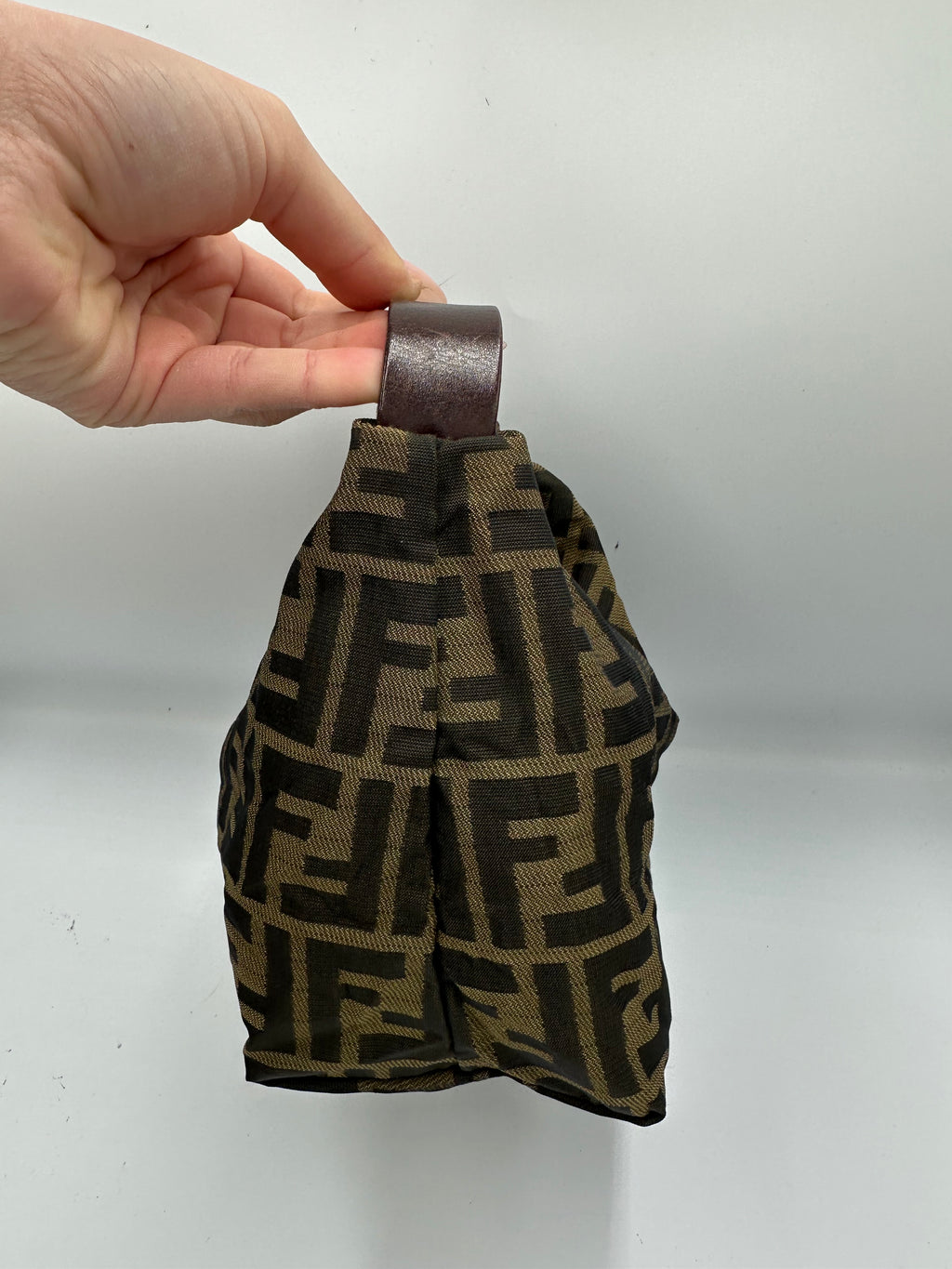 Fendi zucca hobo baguette mini handbag