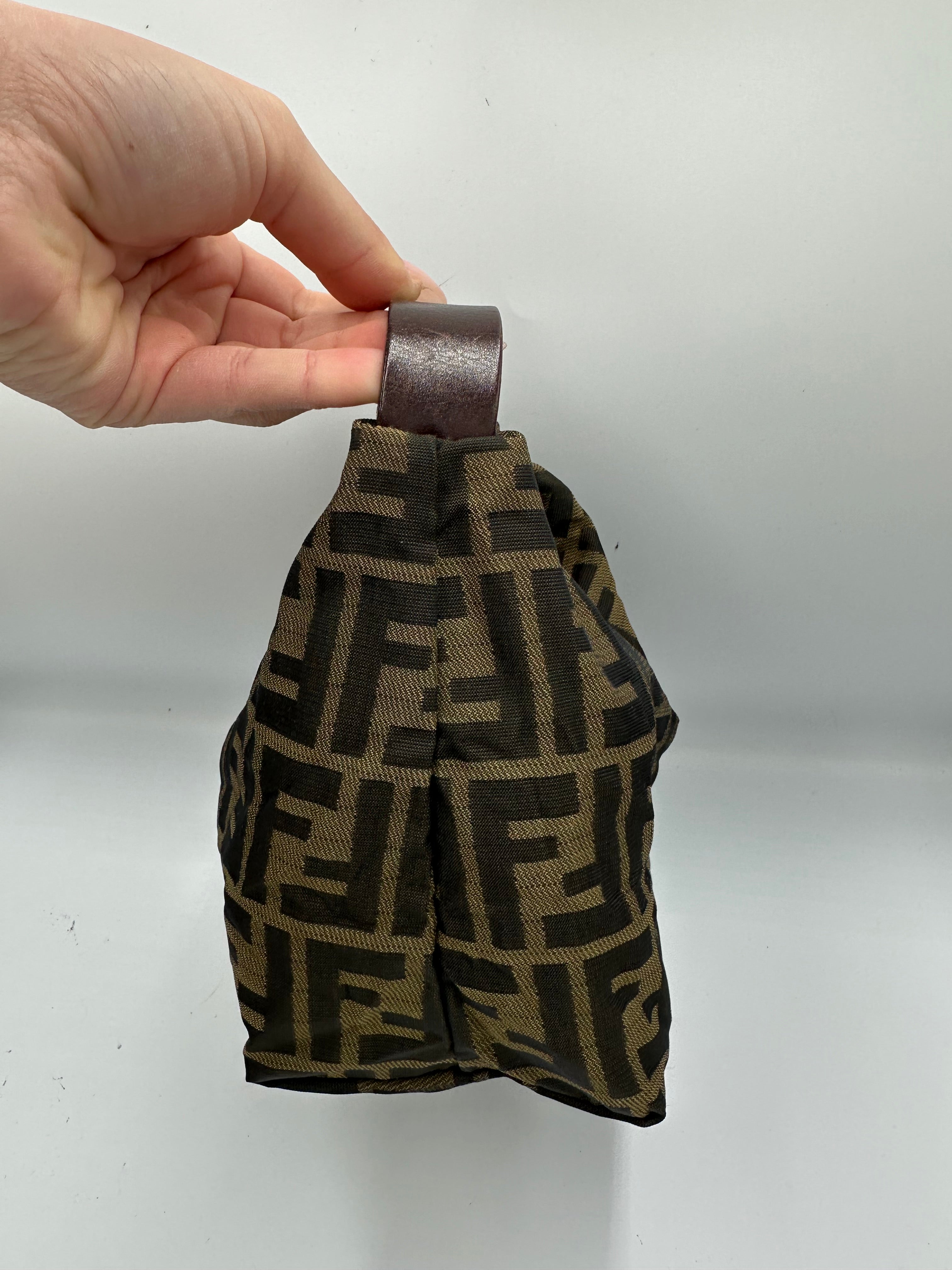 Fendi zucca hobo baguette mini handbag