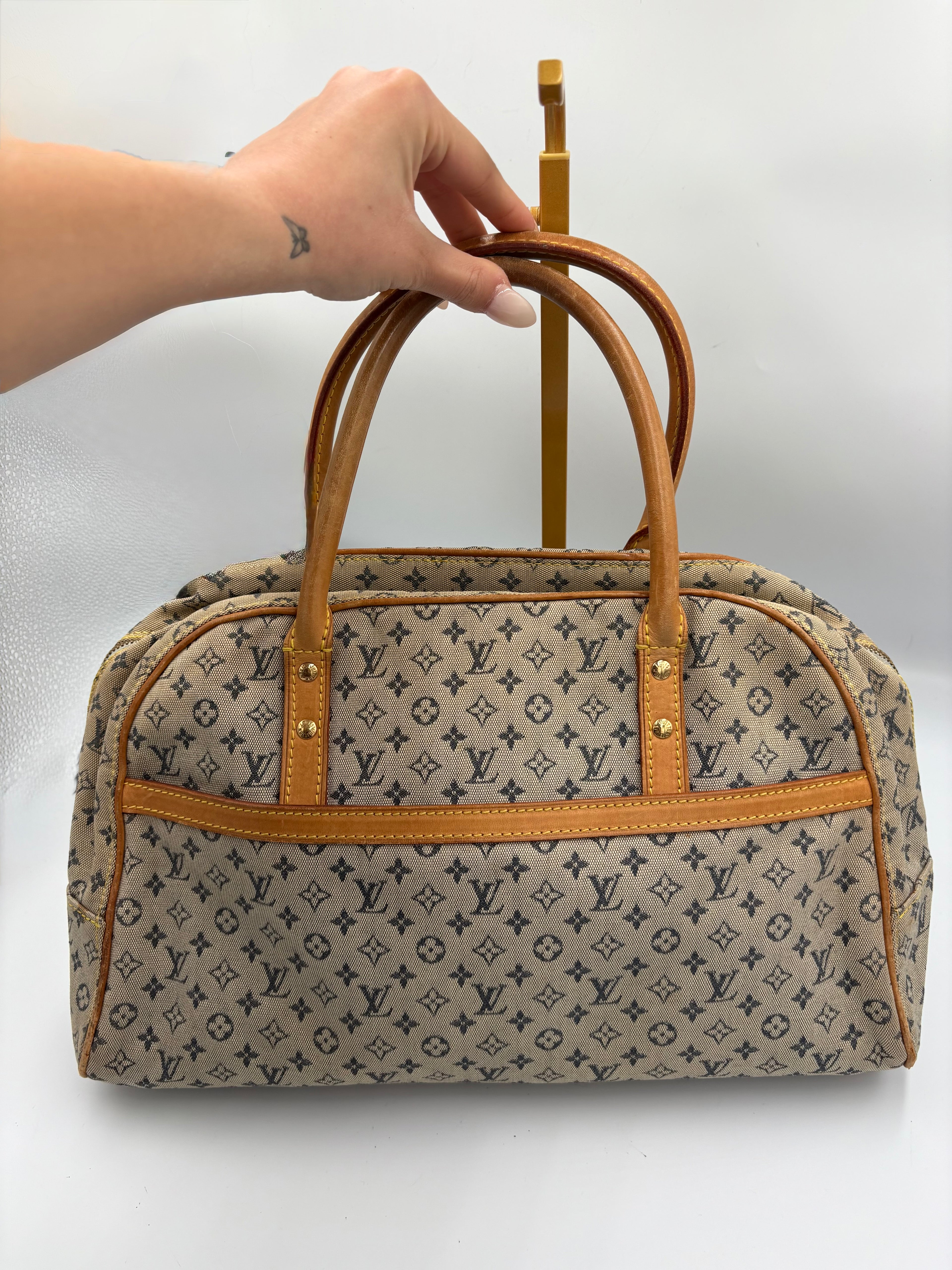 Rare Louis Vuitton Denim Monogram Mini Lin Marie Boston Bag