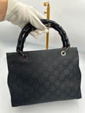 Gucci Tom Ford black monogram GG bamboo handbag