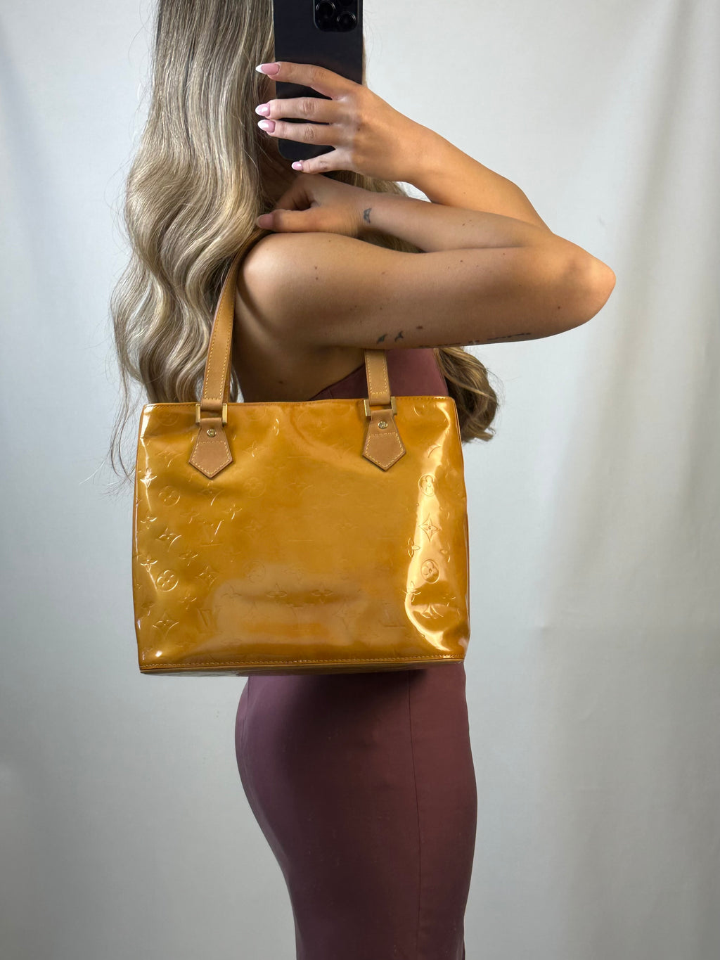 Louis Vuitton Houston Monogram Vernis Orange shoulder bag