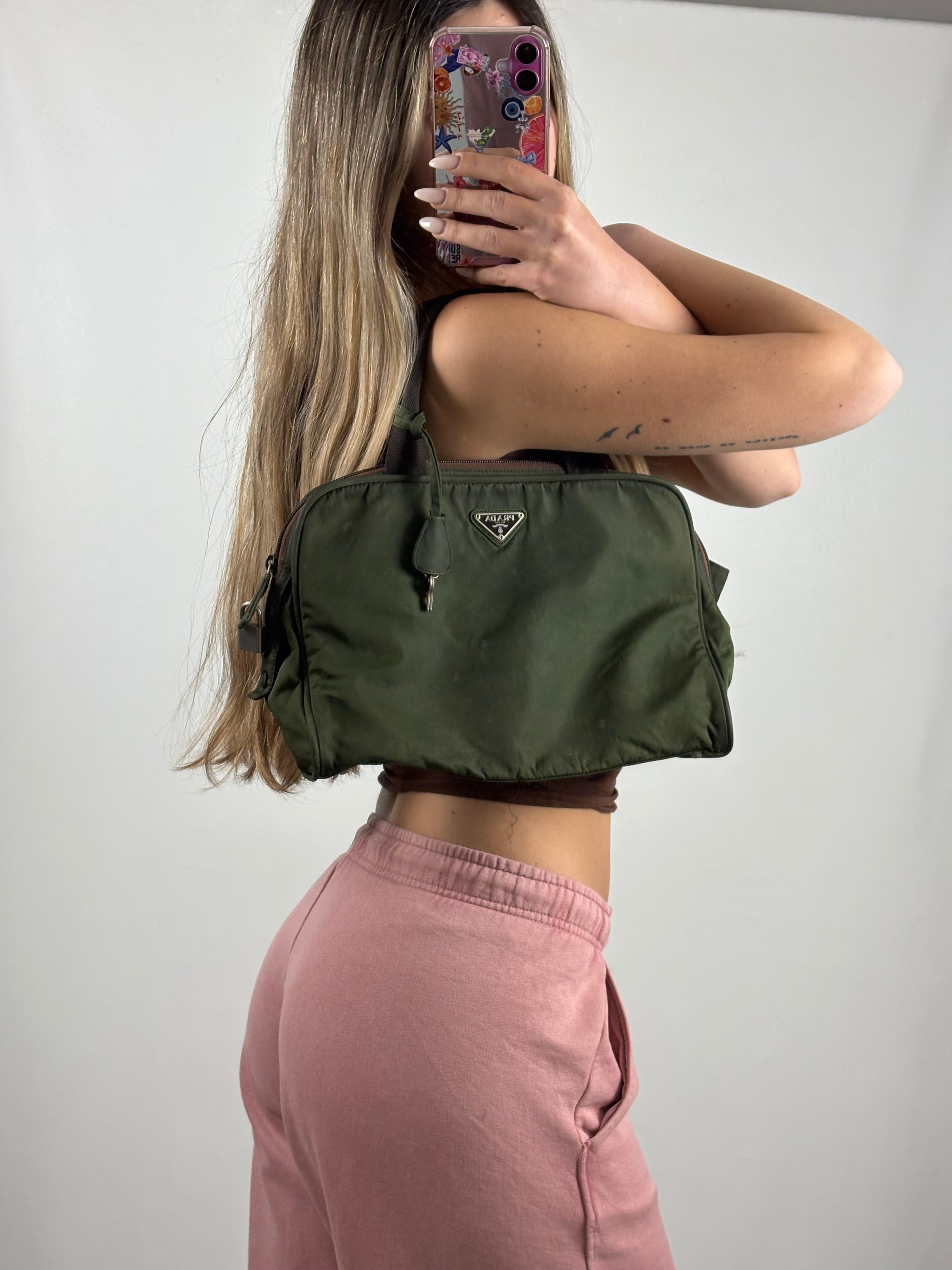 Prada Tessuto Nylon handbag in forest green