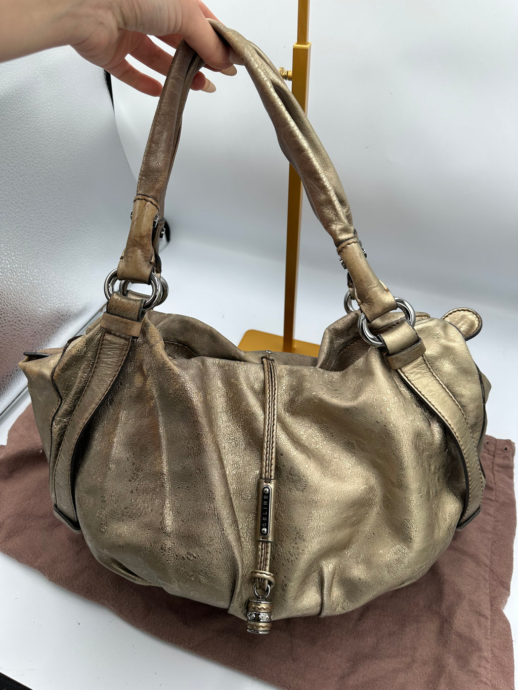 Celine Bittersweet Hobo metallic shoulder bag