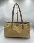 Prada nylon beige shoulder bag with triangle logo