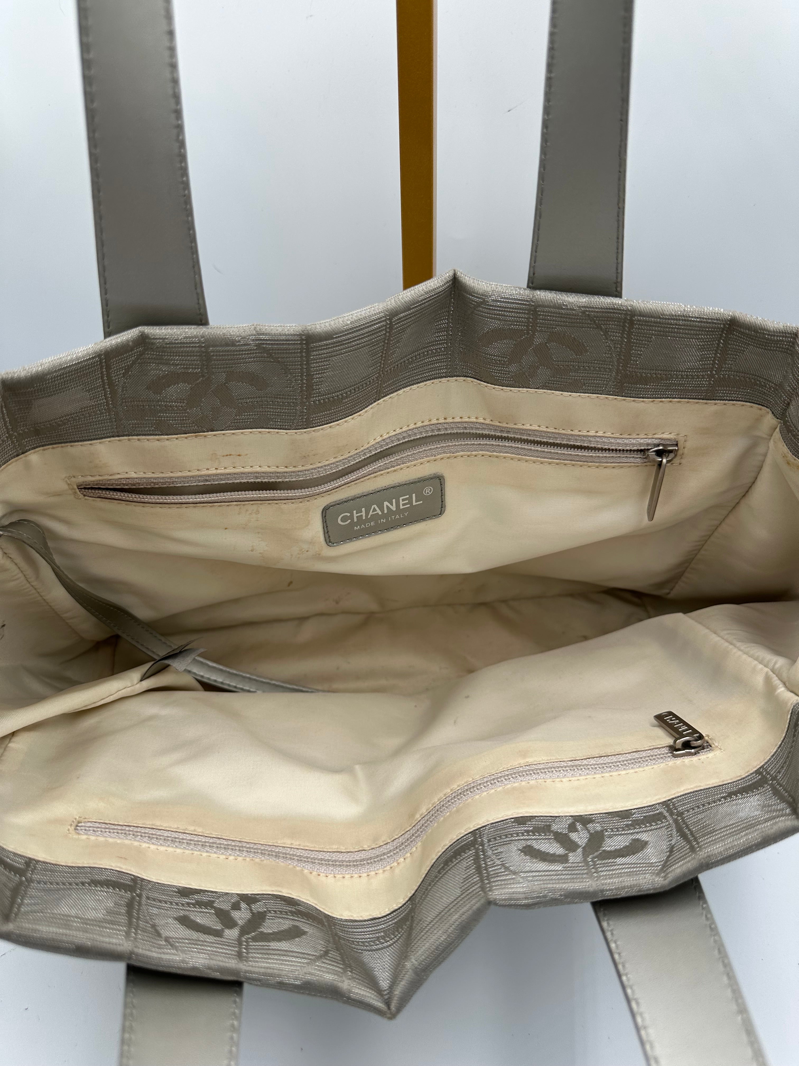 Vintage 2004 Chanel Travel Line silver shoulder bag