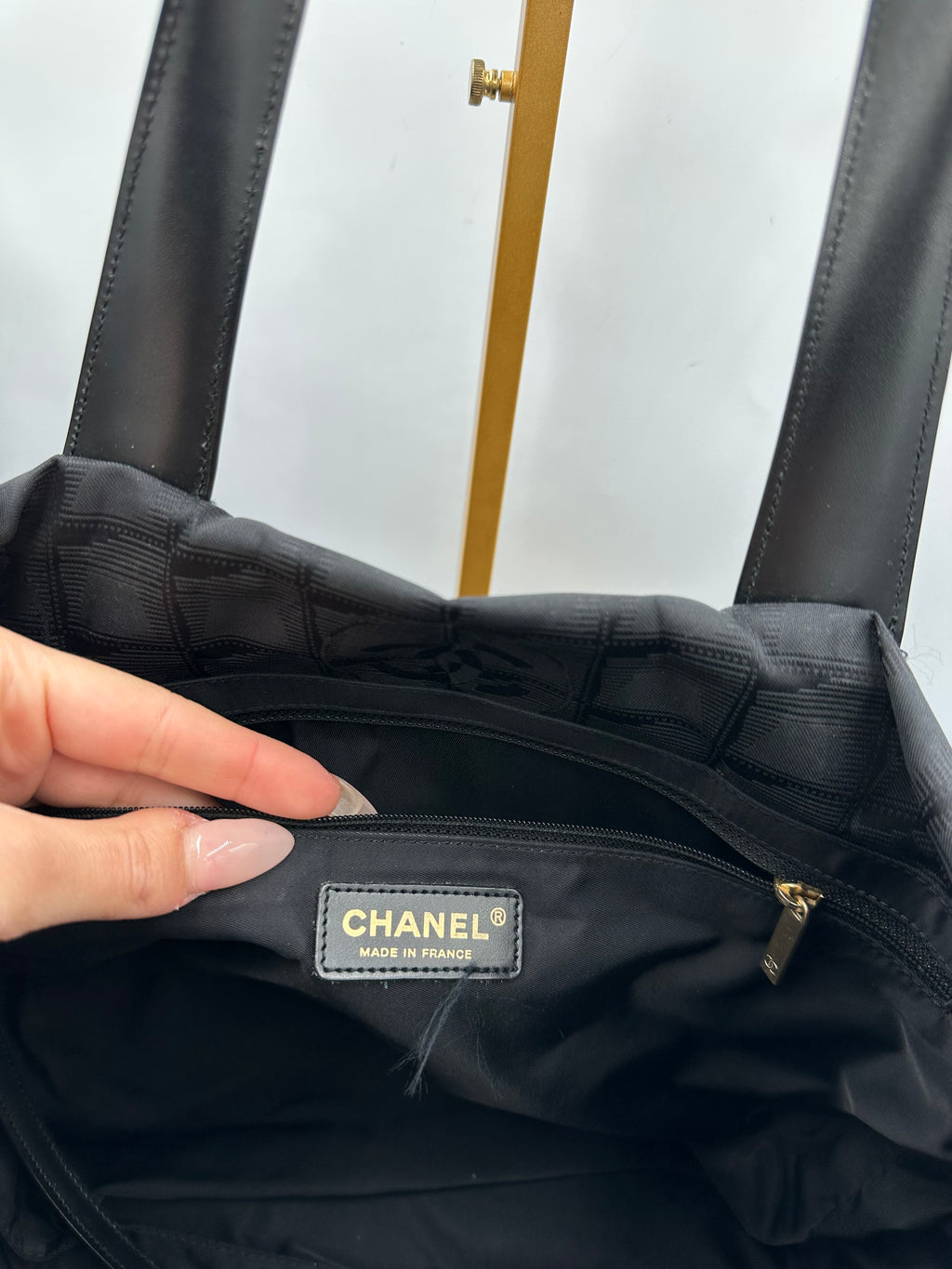 Chanel 2004 Travel Line black shoulder tote bag