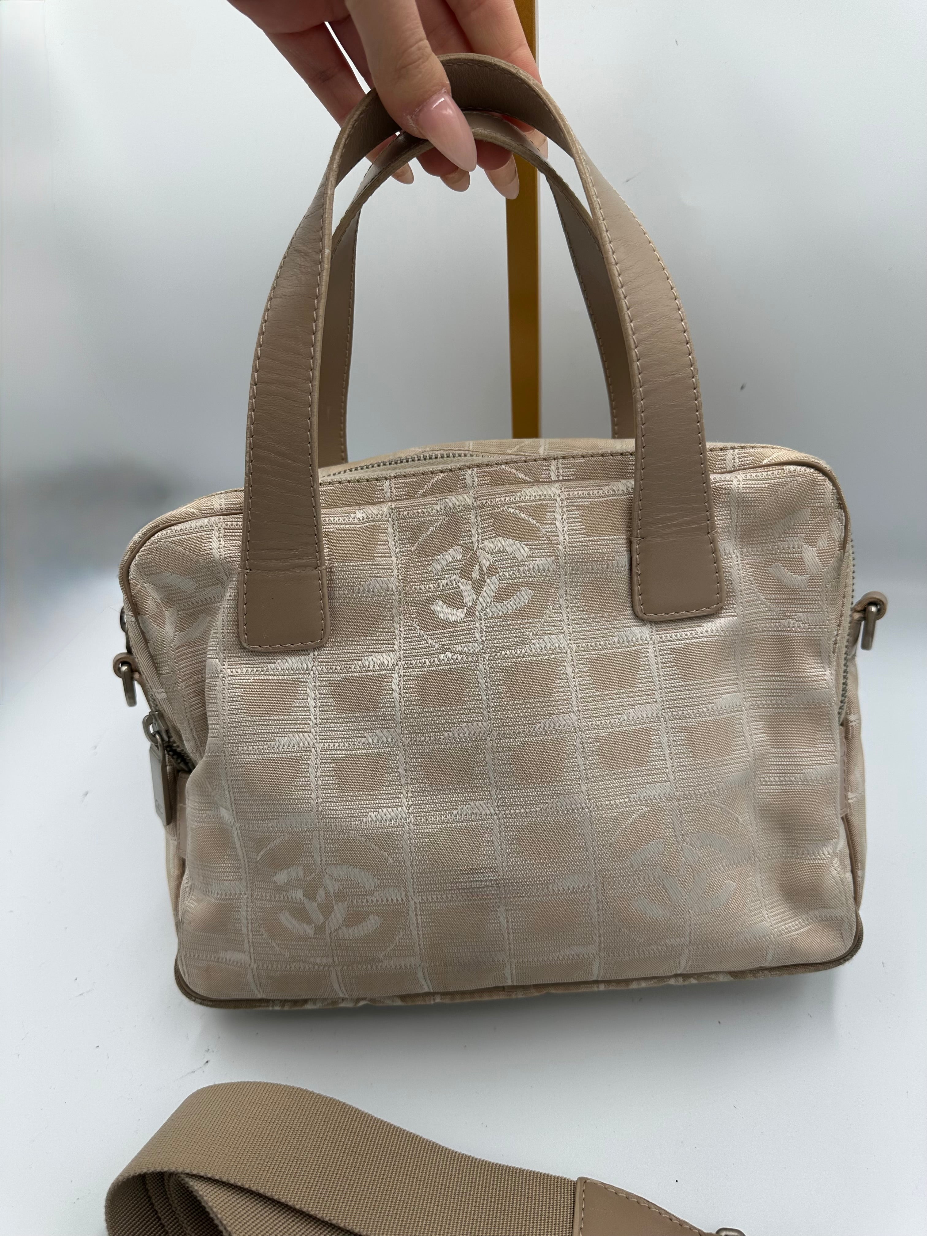 Chanel 2004 Travel Line beige handbag