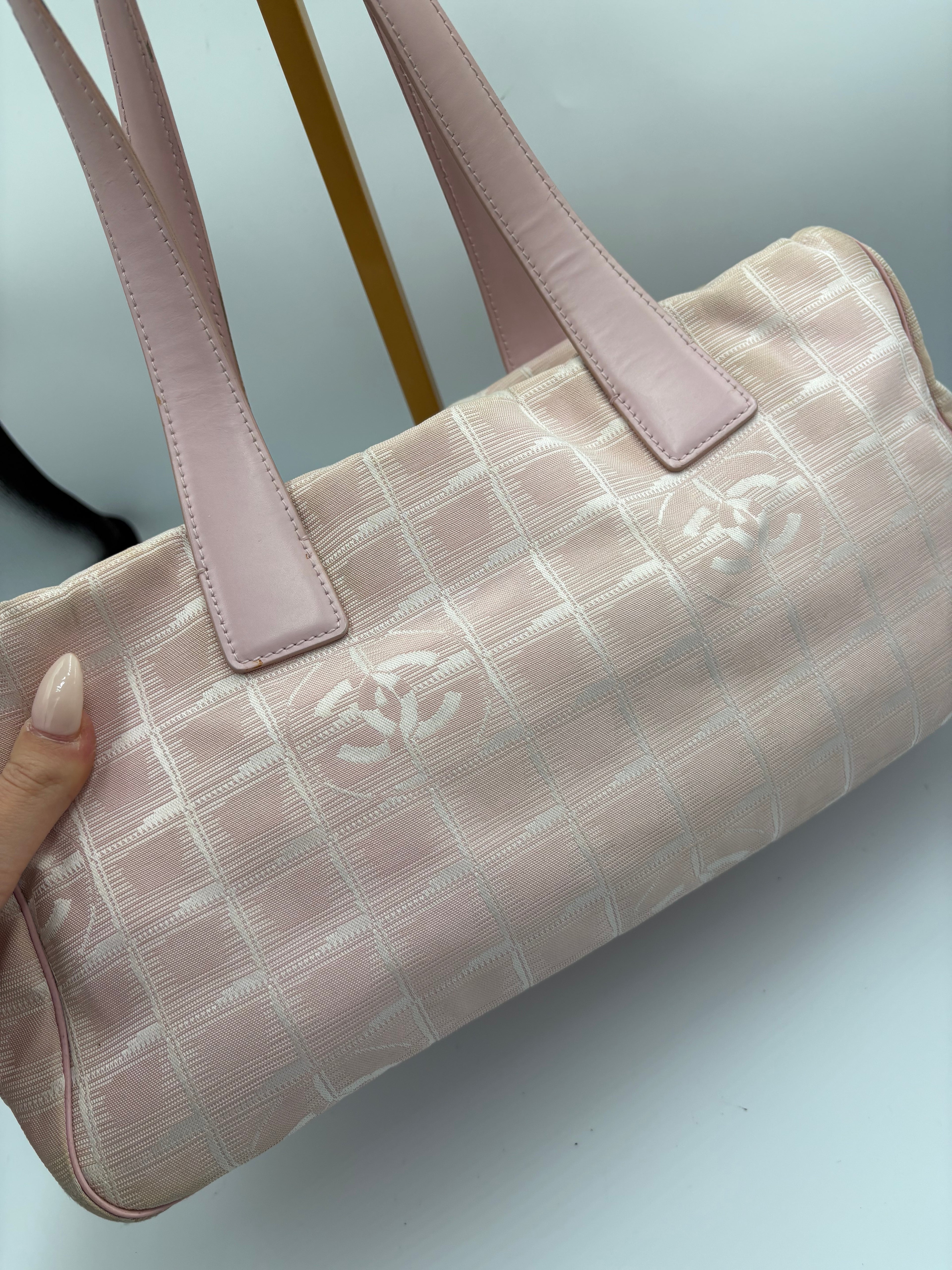Chanel Travel Line blush pink tote bag from circa 2004