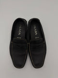 Prada leather contrast stitch loafers