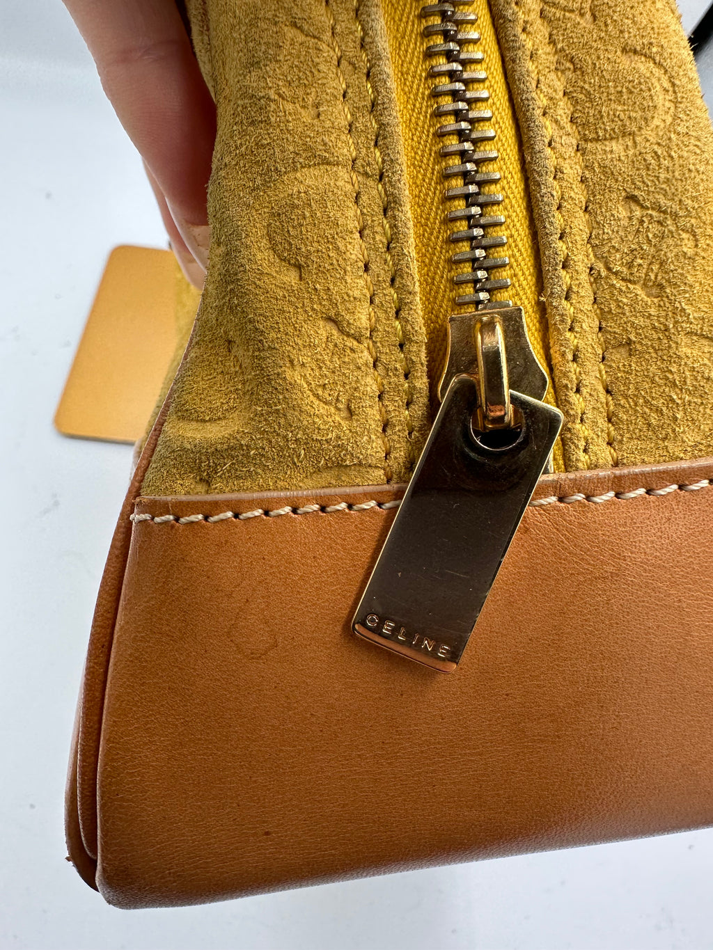Celine 2000s Macadam suede leather handbag