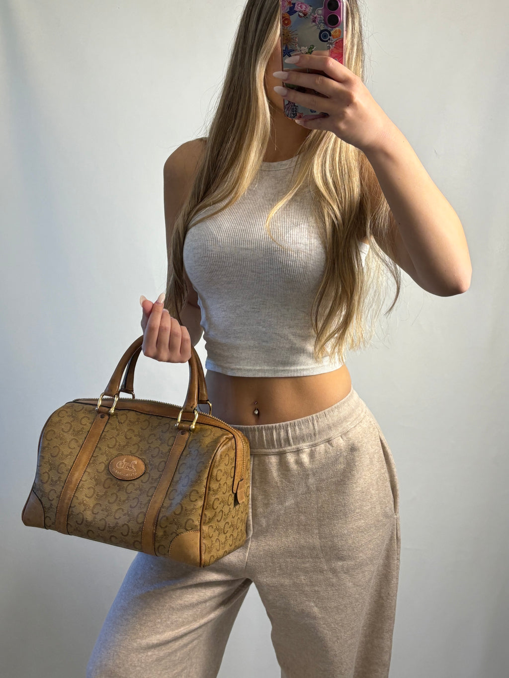 Vintage Celine Macadam Boston bag