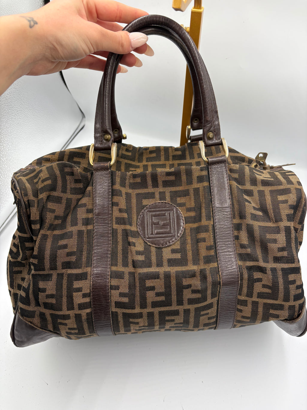 Fendi 90s Zucca Boston Monogram shoulder bag