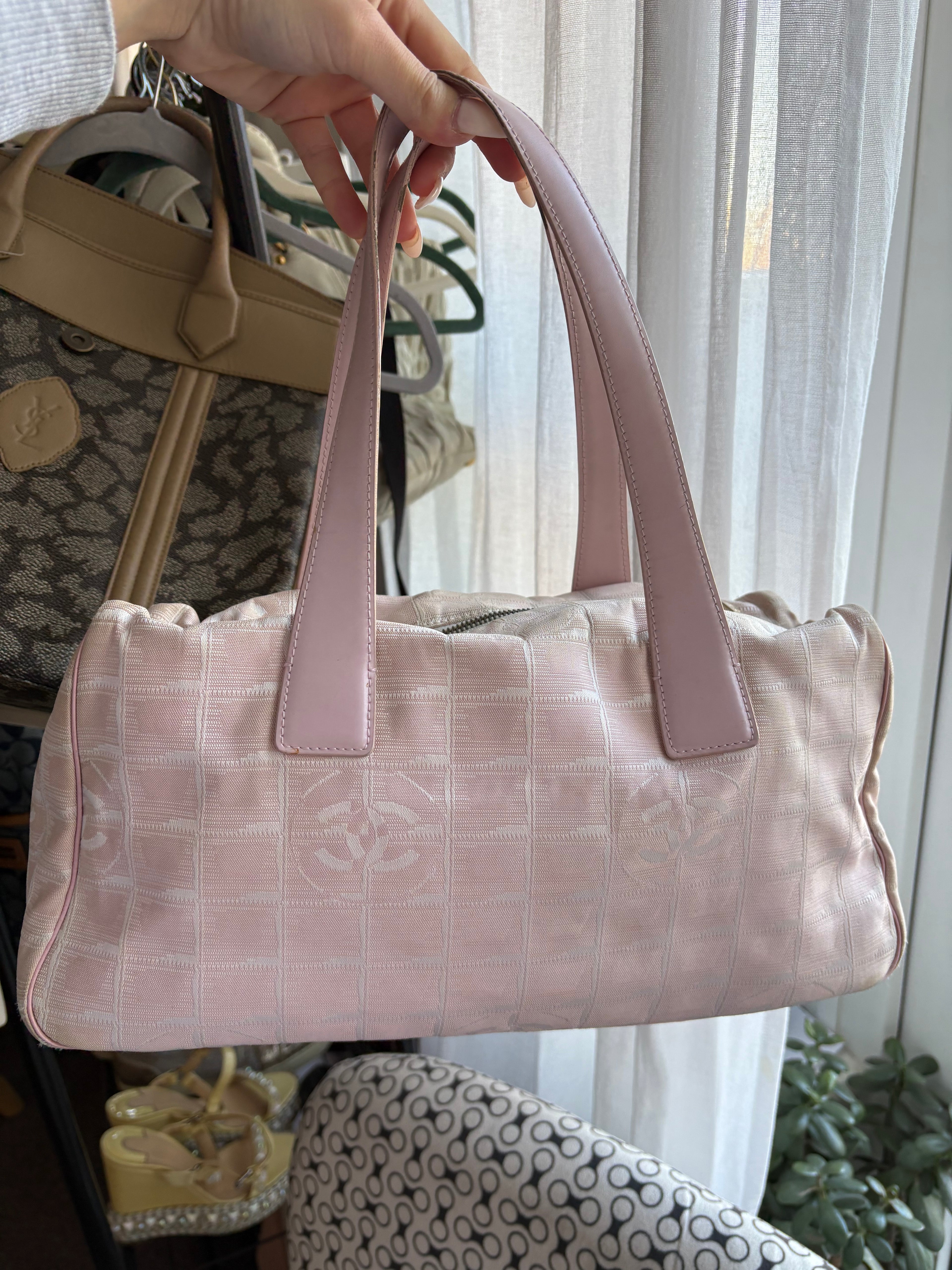 Chanel Travel Line blush pink tote bag from circa 2004