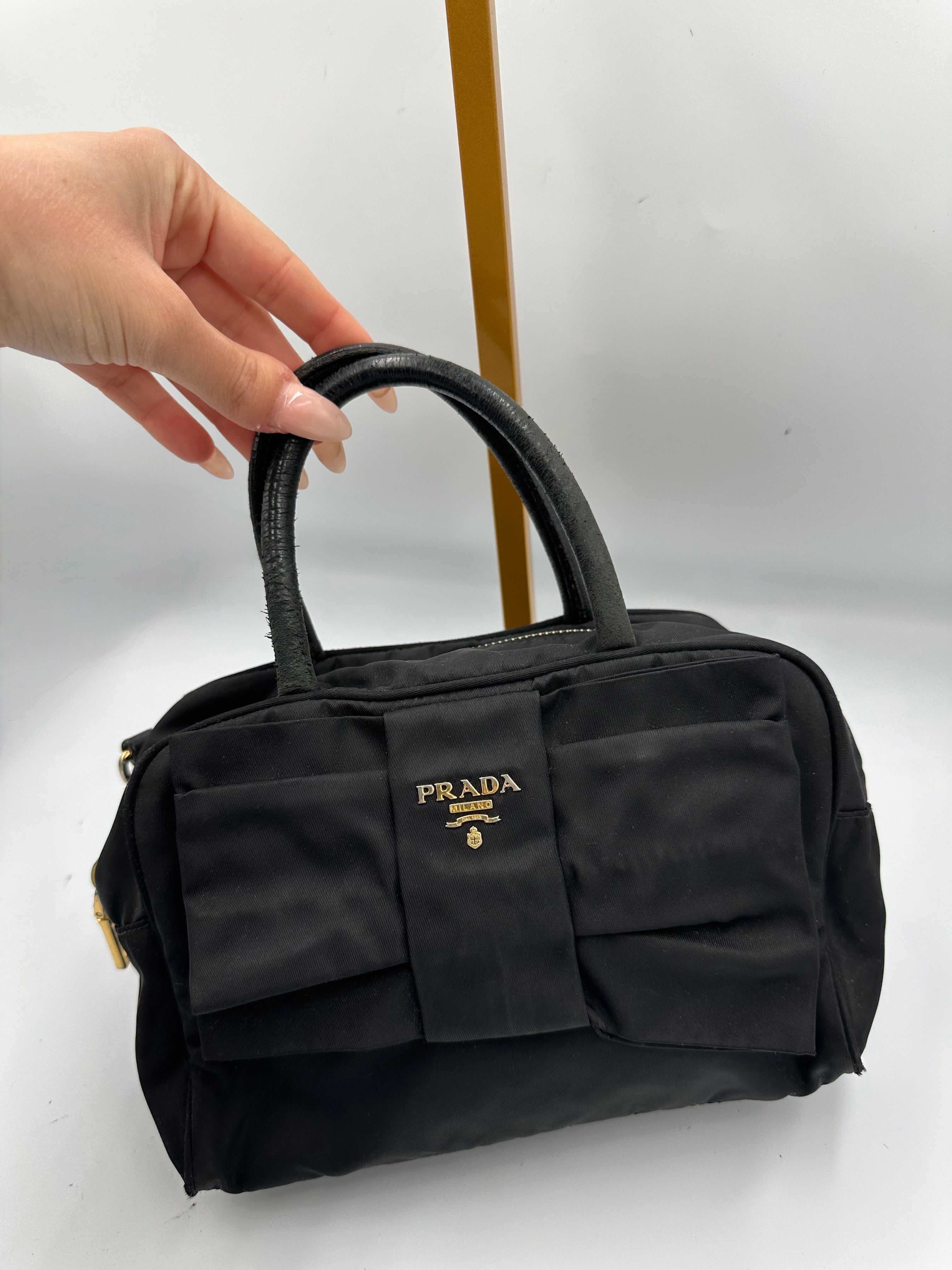 Prada Tessuto Bow top handle bag