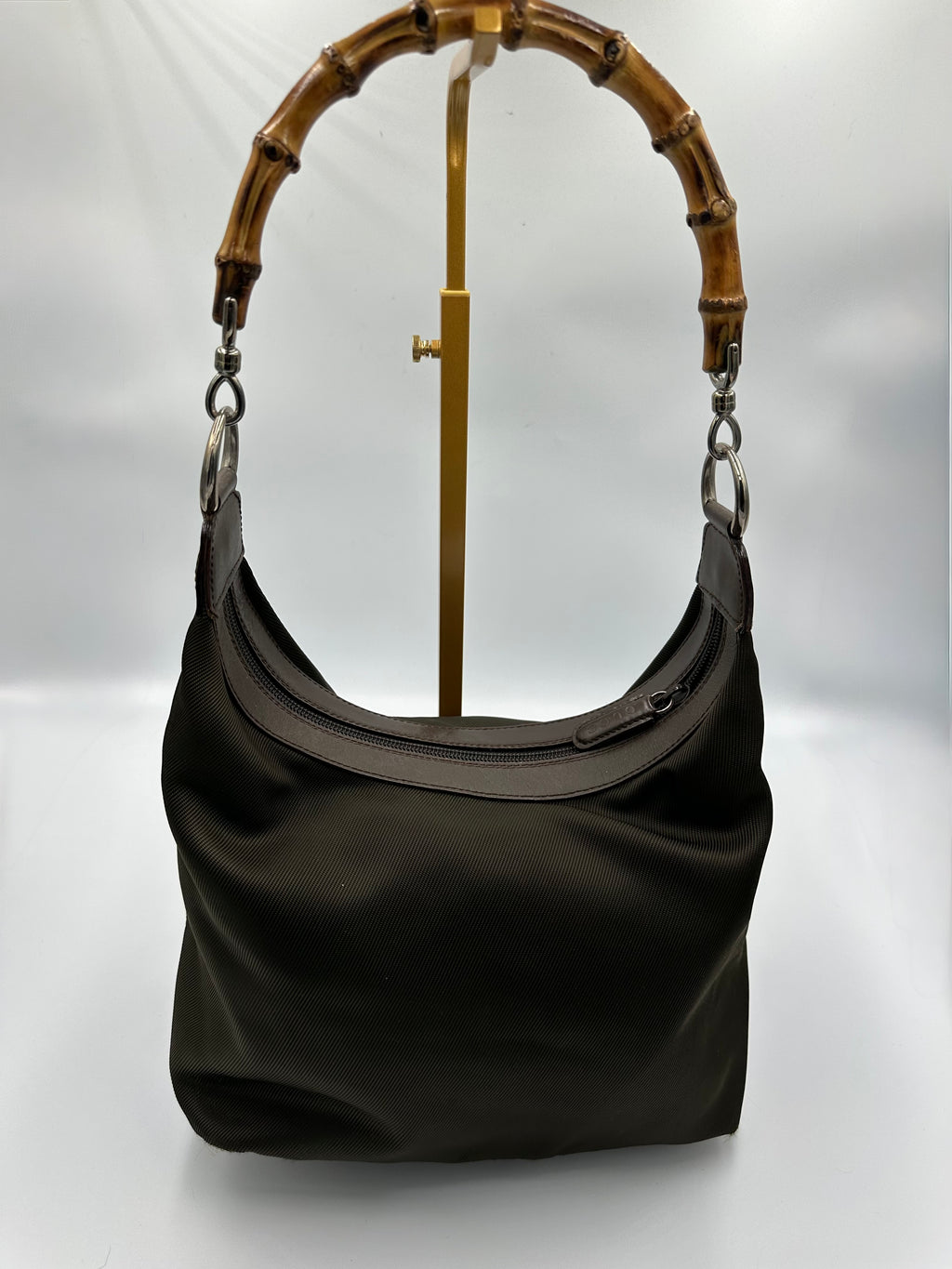 Gucci Hobo Bamboo khaki shoulder bag