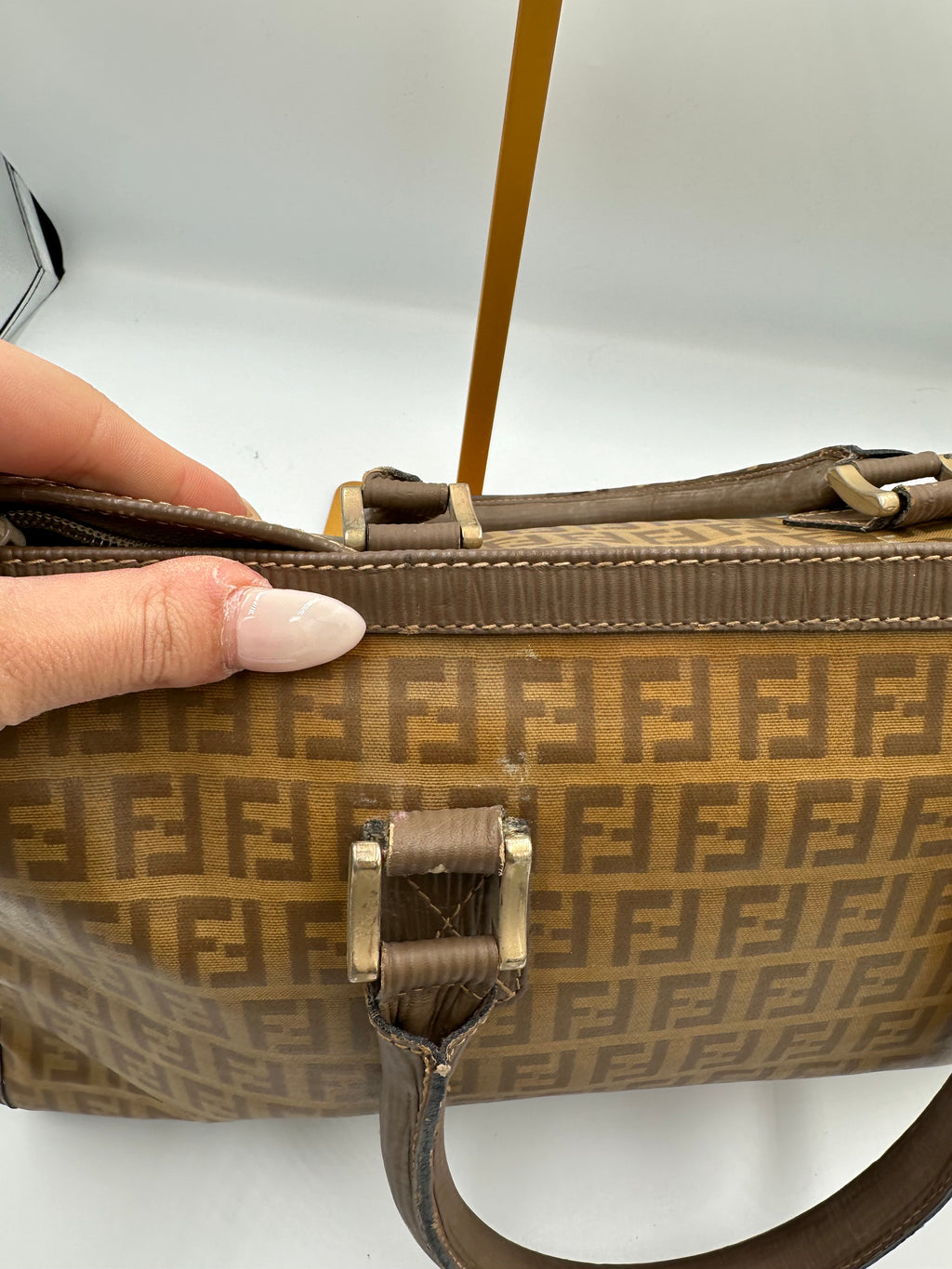 Fendi Zucchino boston monogram bag